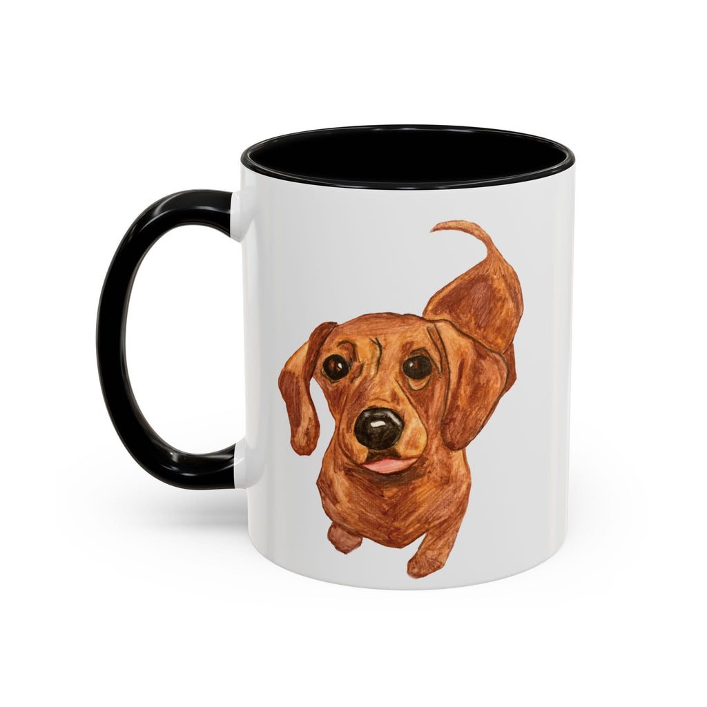 Dachshund Two Tone Ceramic Coffee Mugs - Blue Cava