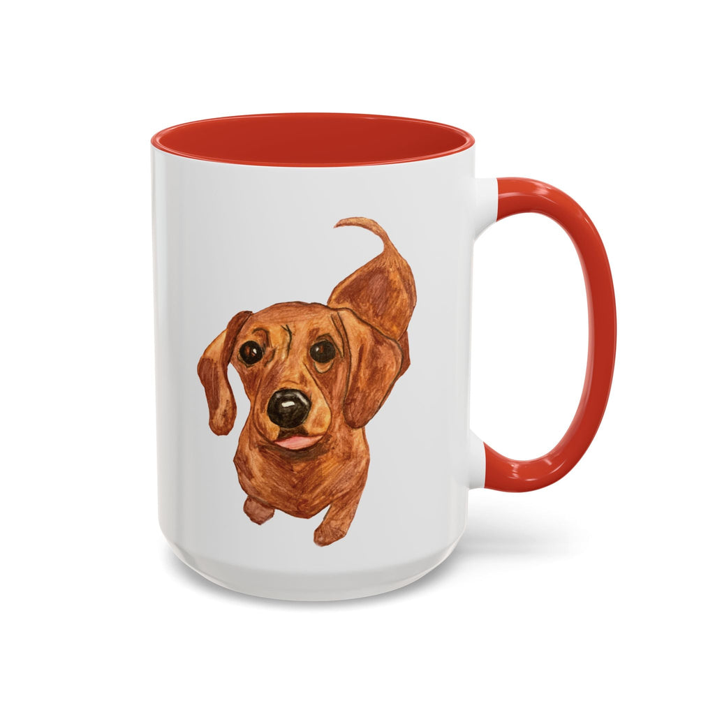 Dachshund Two Tone Ceramic Coffee Mugs - Blue Cava