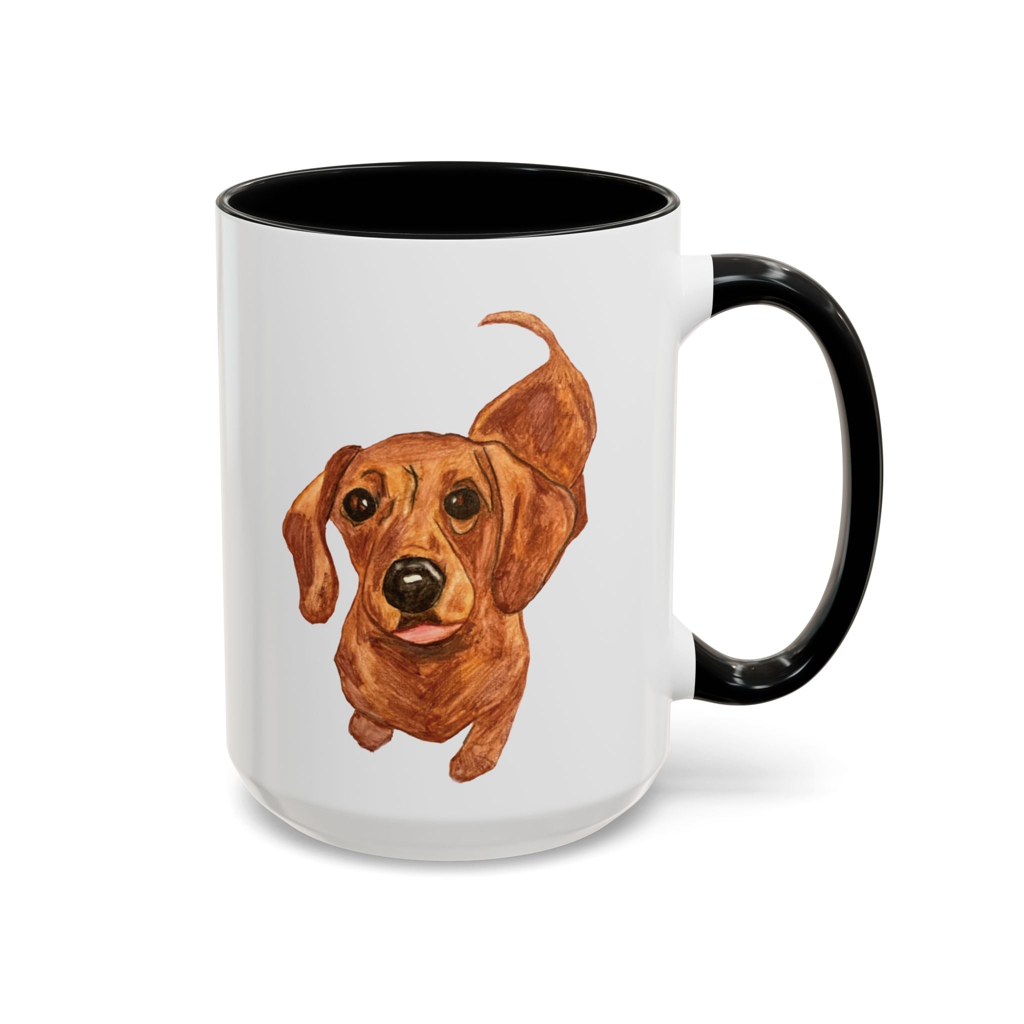Dachshund Two Tone Ceramic Coffee Mugs - Blue Cava