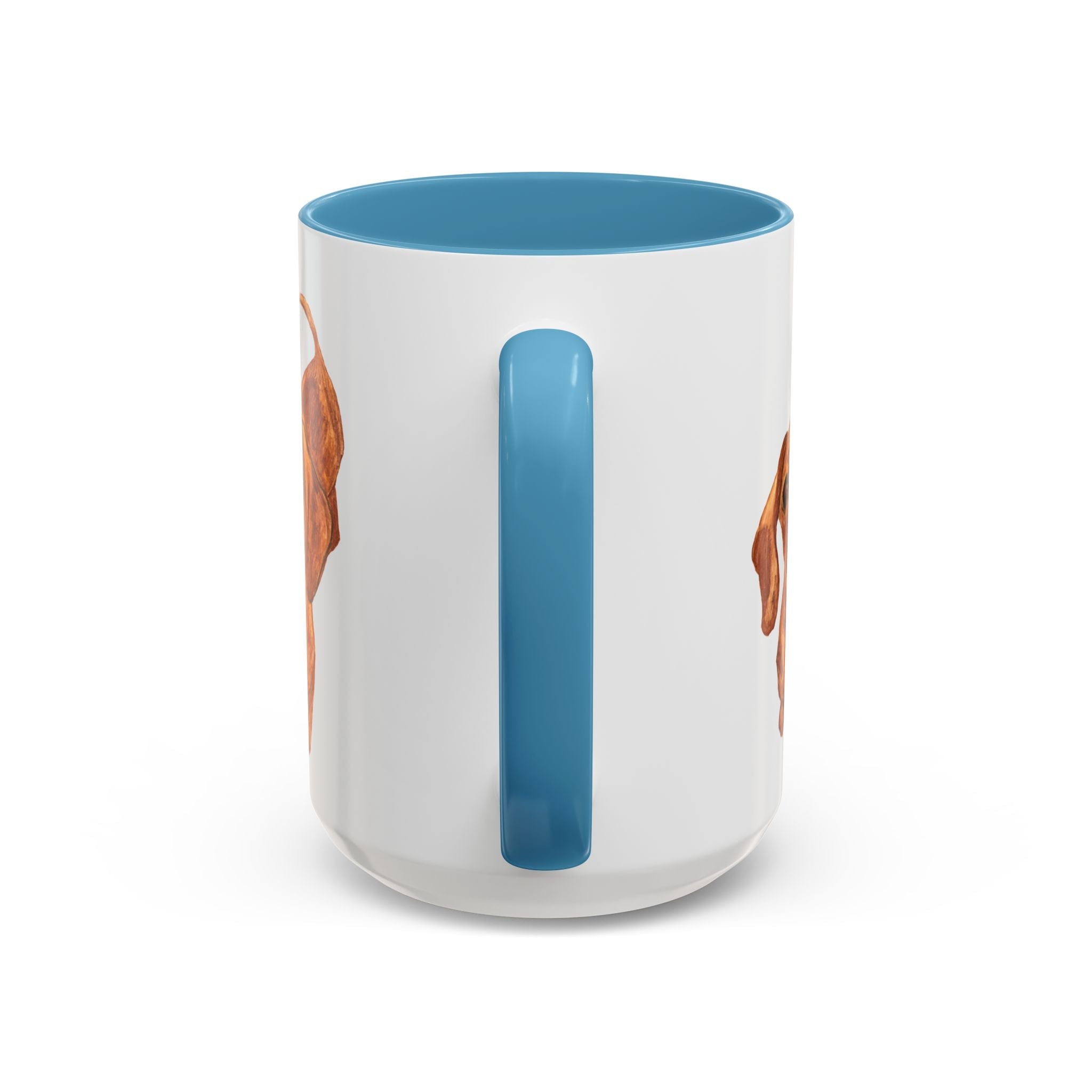Dachshund Two Tone Ceramic Coffee Mugs - Blue Cava