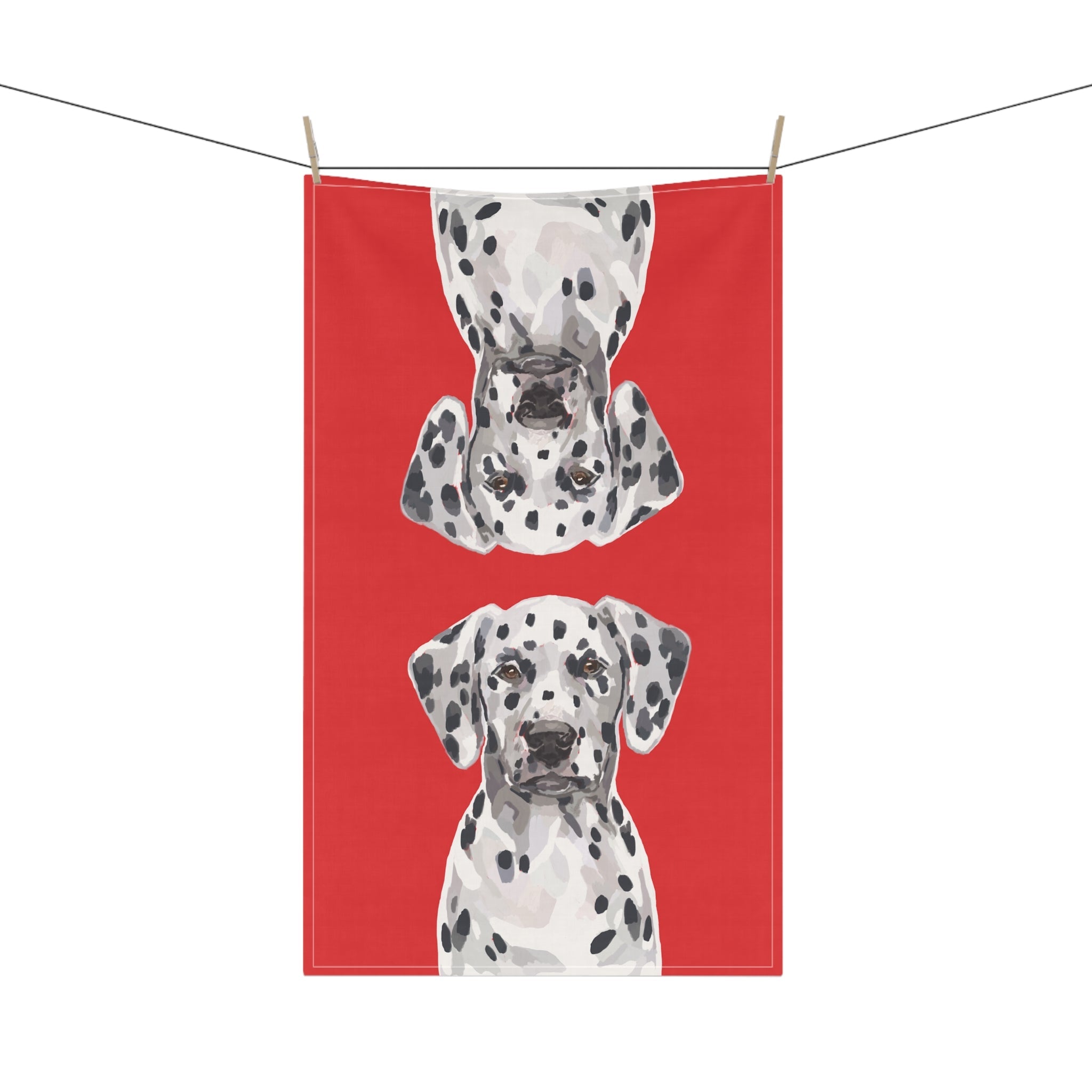 Dalmatian Dog Kitchen Tea Towels - Blue Cava