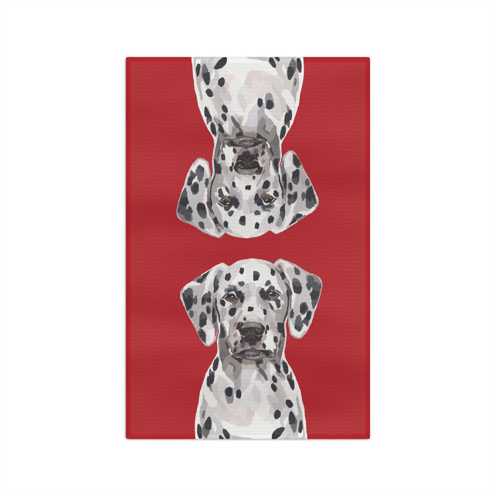 Dalmatian Dog Microfiber Waffle Kitchen Towel - Blue Cava