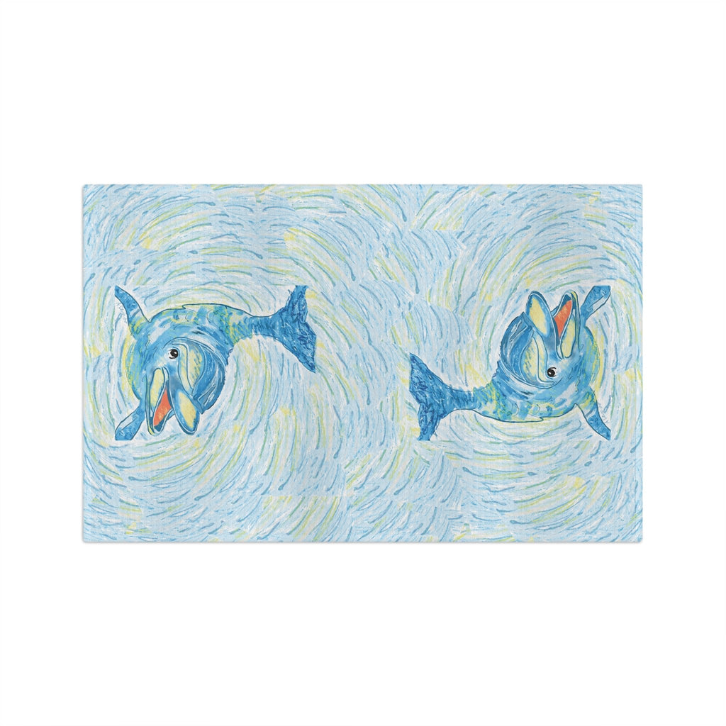 Dauphin Microfiber Waffle Kitchen Towel - Blue Cava