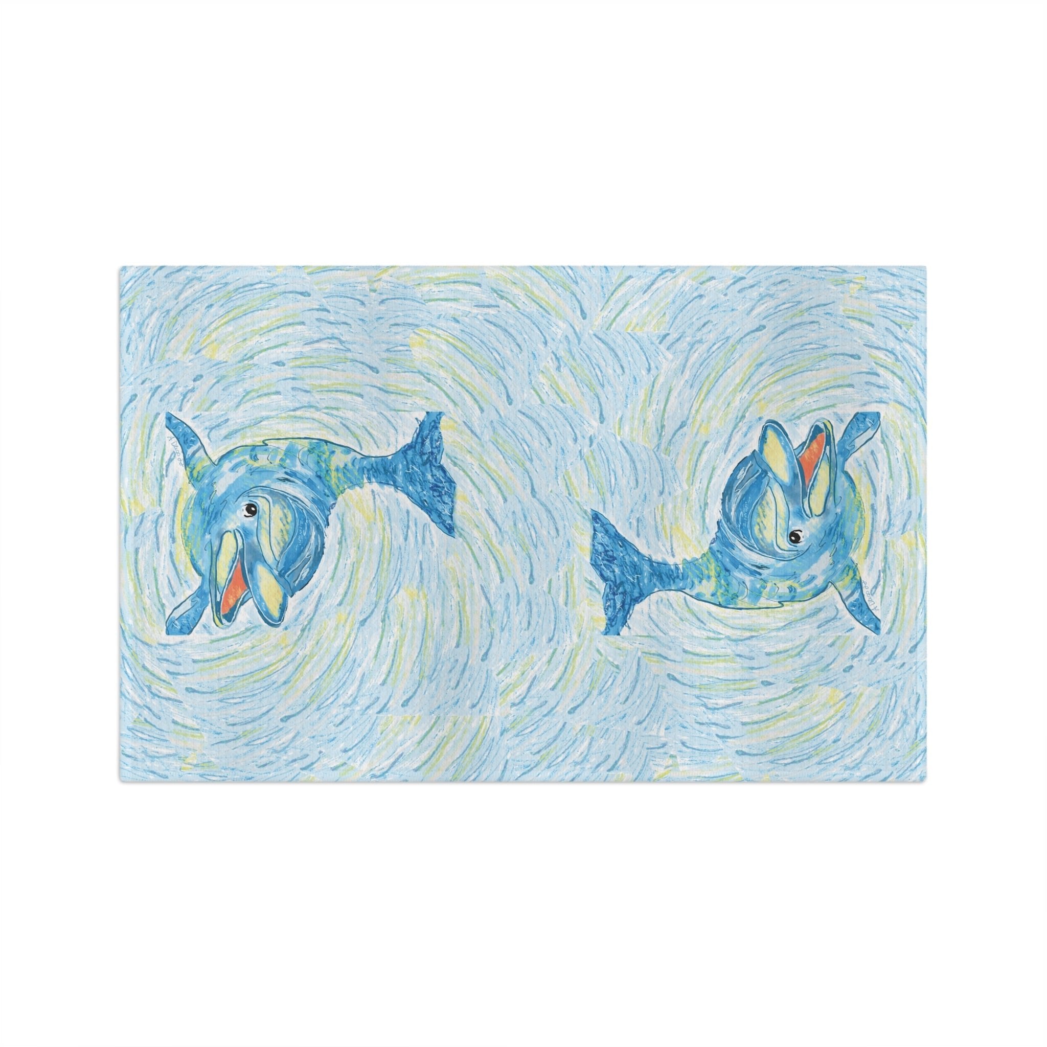 Dauphin Microfiber Waffle Kitchen Towel - Blue Cava