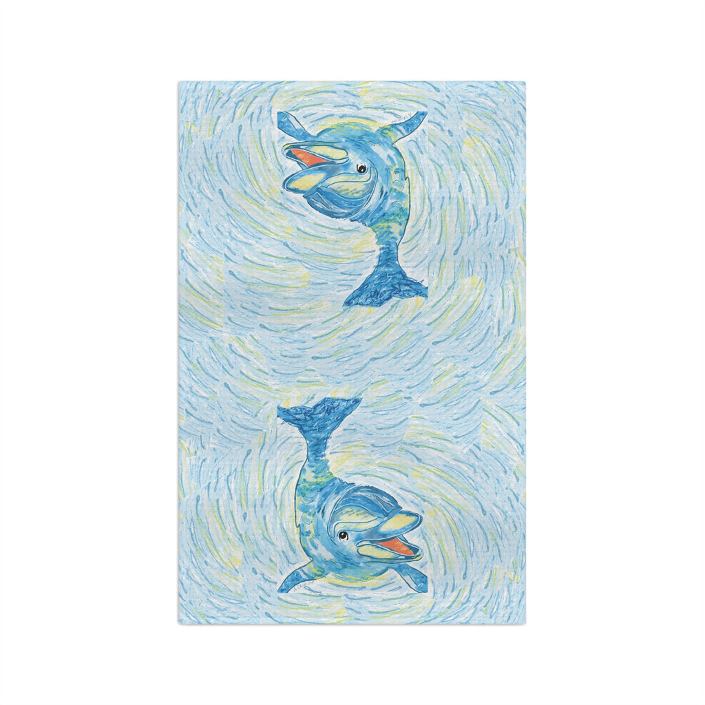 Dauphin Microfiber Waffle Kitchen Towel - Blue Cava