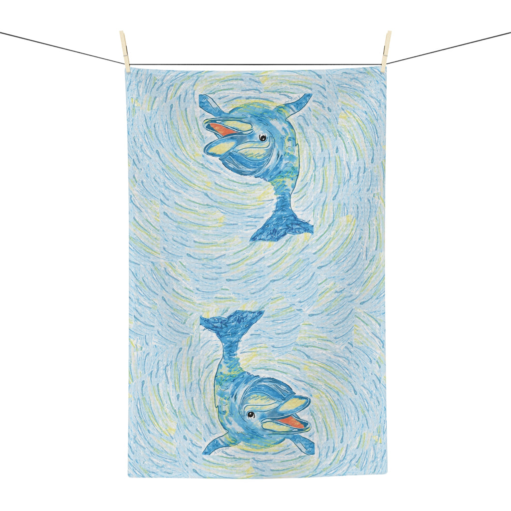 Dauphin Microfiber Waffle Kitchen Towel - Blue Cava