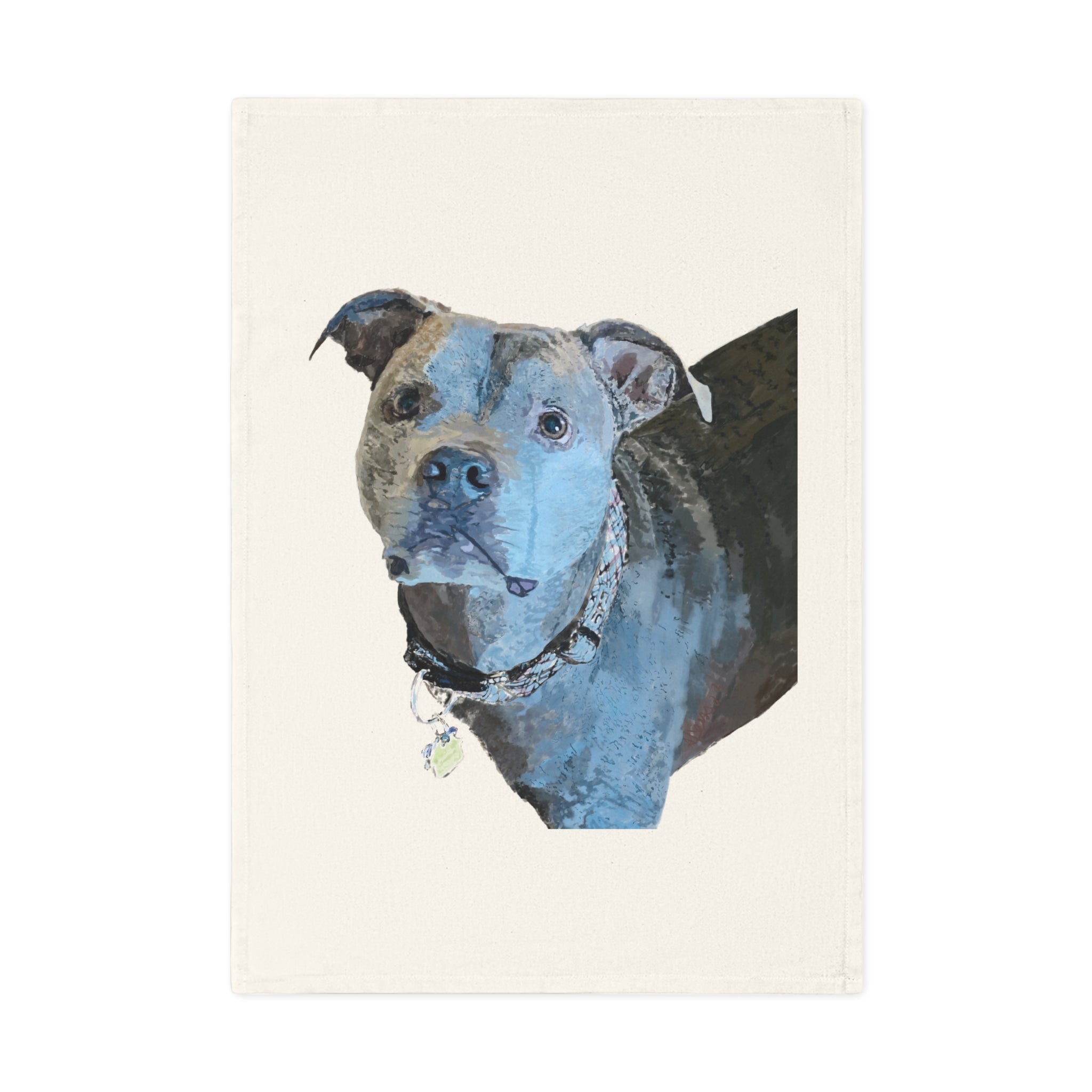 “Diesel” Pit Bull Cotton Tea Towel - Blue Cava