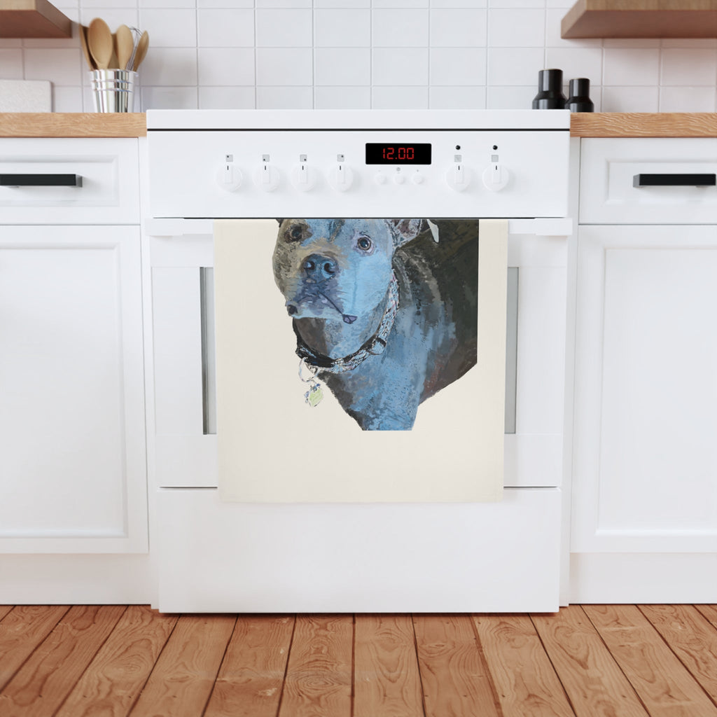 “Diesel” Pit Bull Cotton Tea Towel - Blue Cava