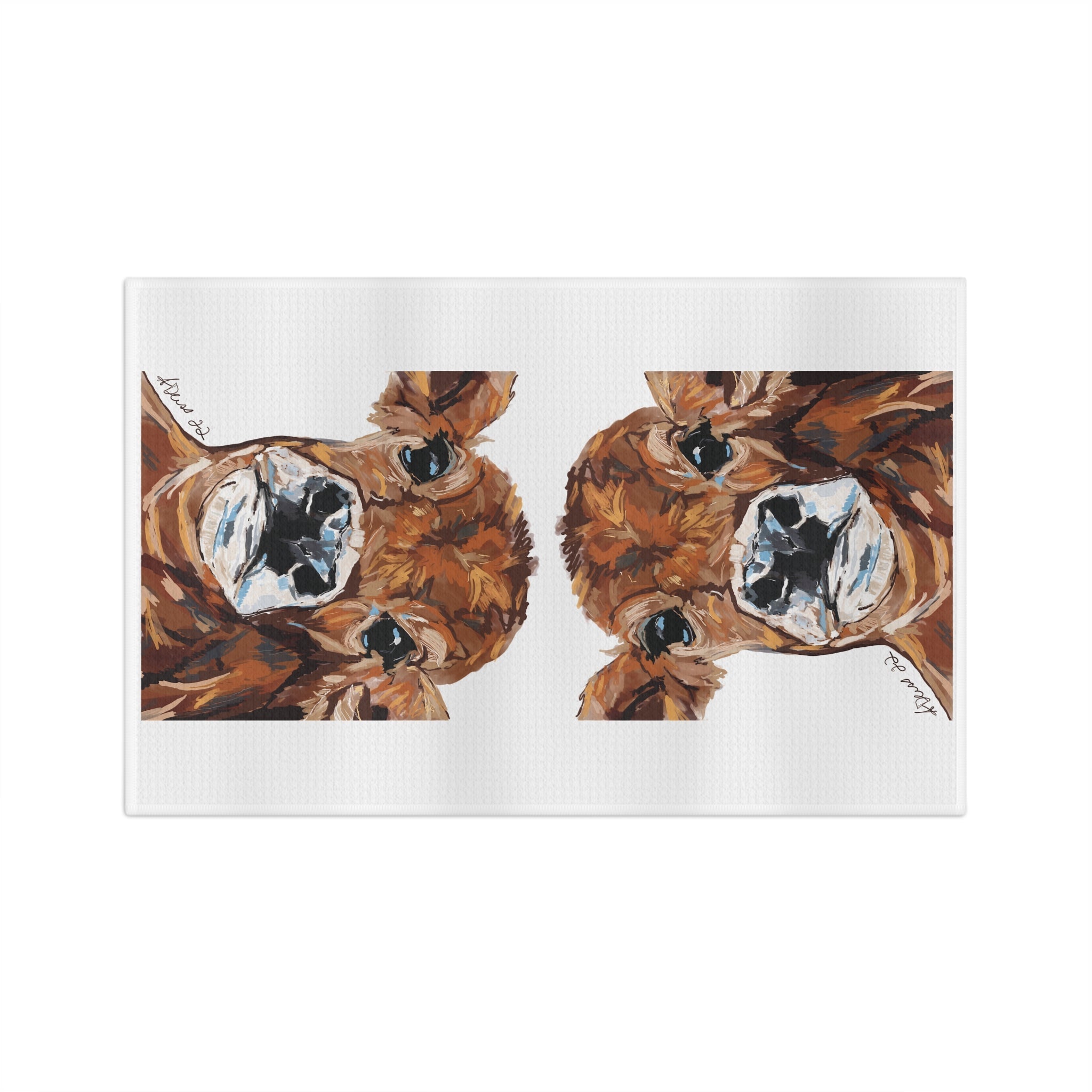 “Dirty” Cow Microfiber Waffle Towel - Blue Cava