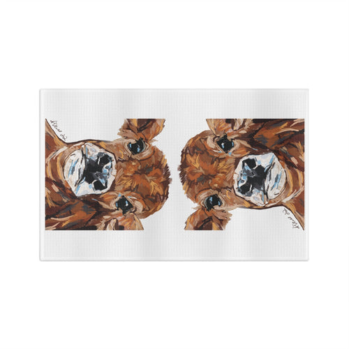 “Dirty” Cow Microfiber Waffle Towel - Blue Cava