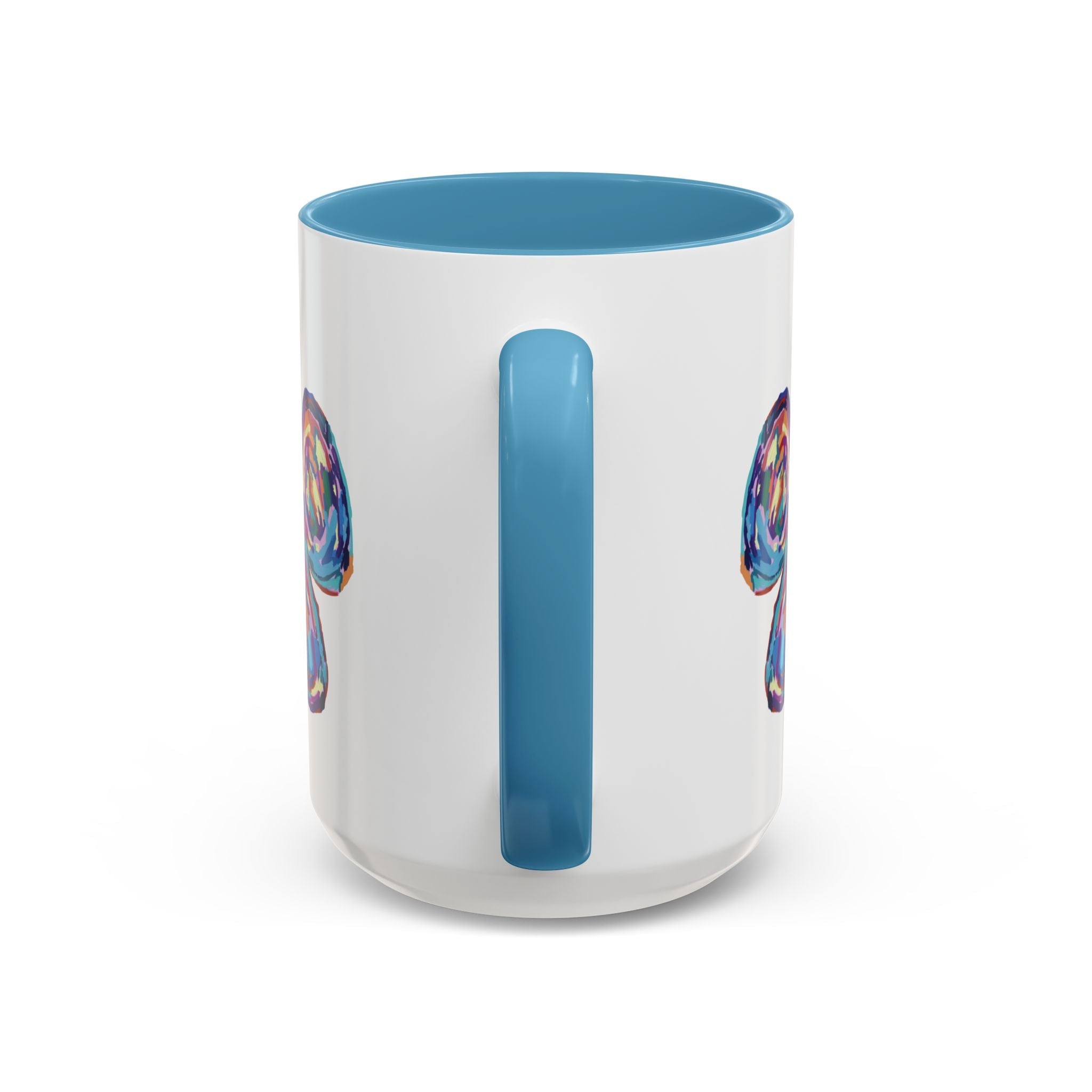 Dog Paw Print Two Tone Ceramic Coffee Mugs - Blue Cava