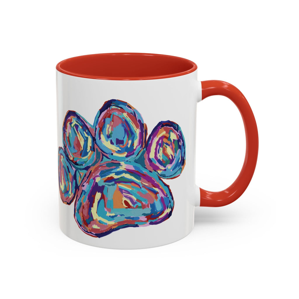 Dog Paw Print Two Tone Ceramic Coffee Mugs - Blue Cava