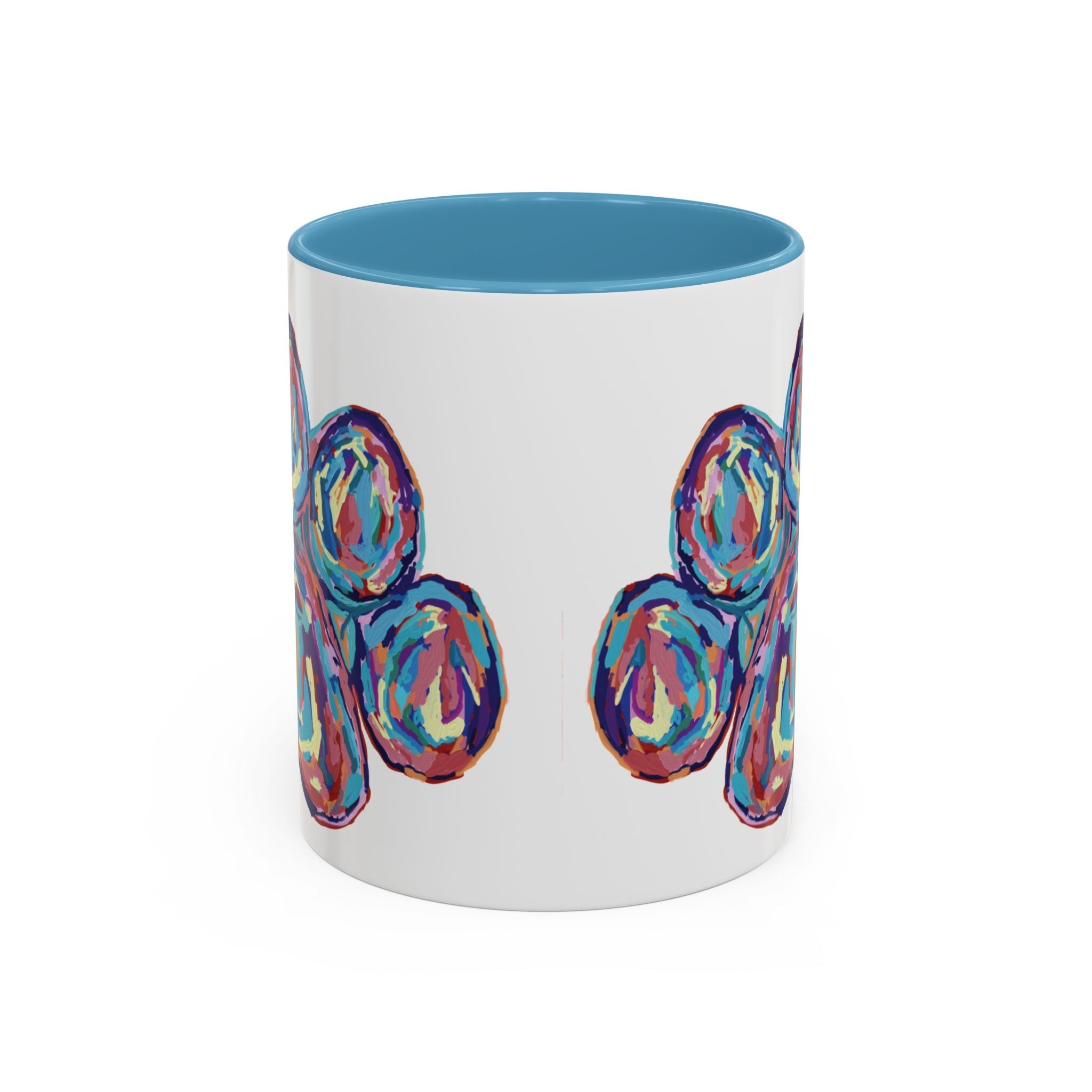 Dog Paw Print Two Tone Ceramic Coffee Mugs - Blue Cava