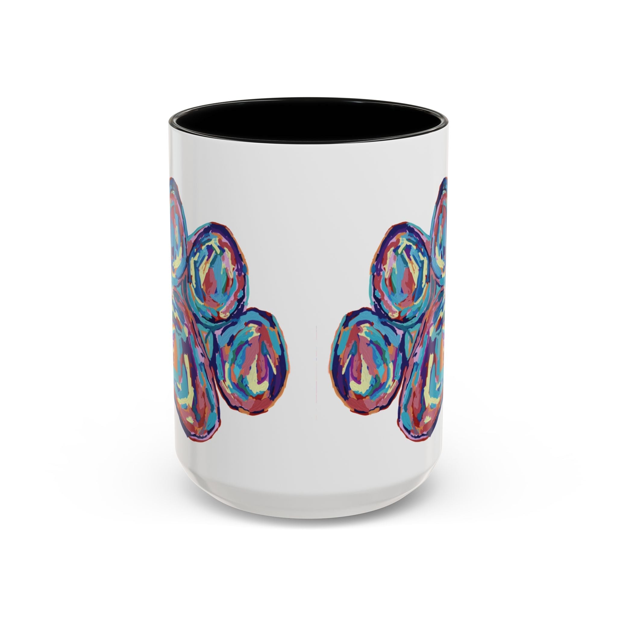 Dog Paw Print Two Tone Ceramic Coffee Mugs - Blue Cava
