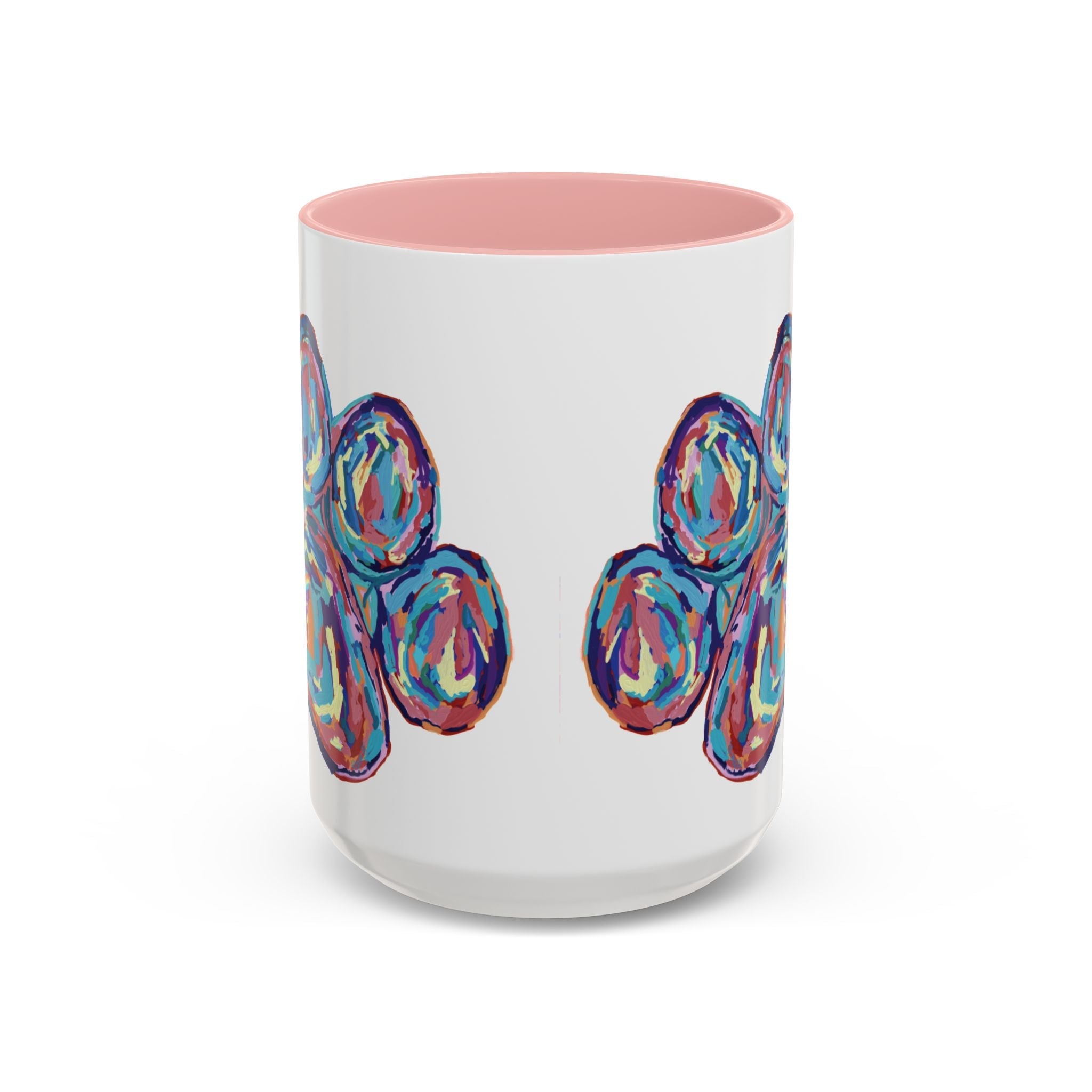 Dog Paw Print Two Tone Ceramic Coffee Mugs - Blue Cava