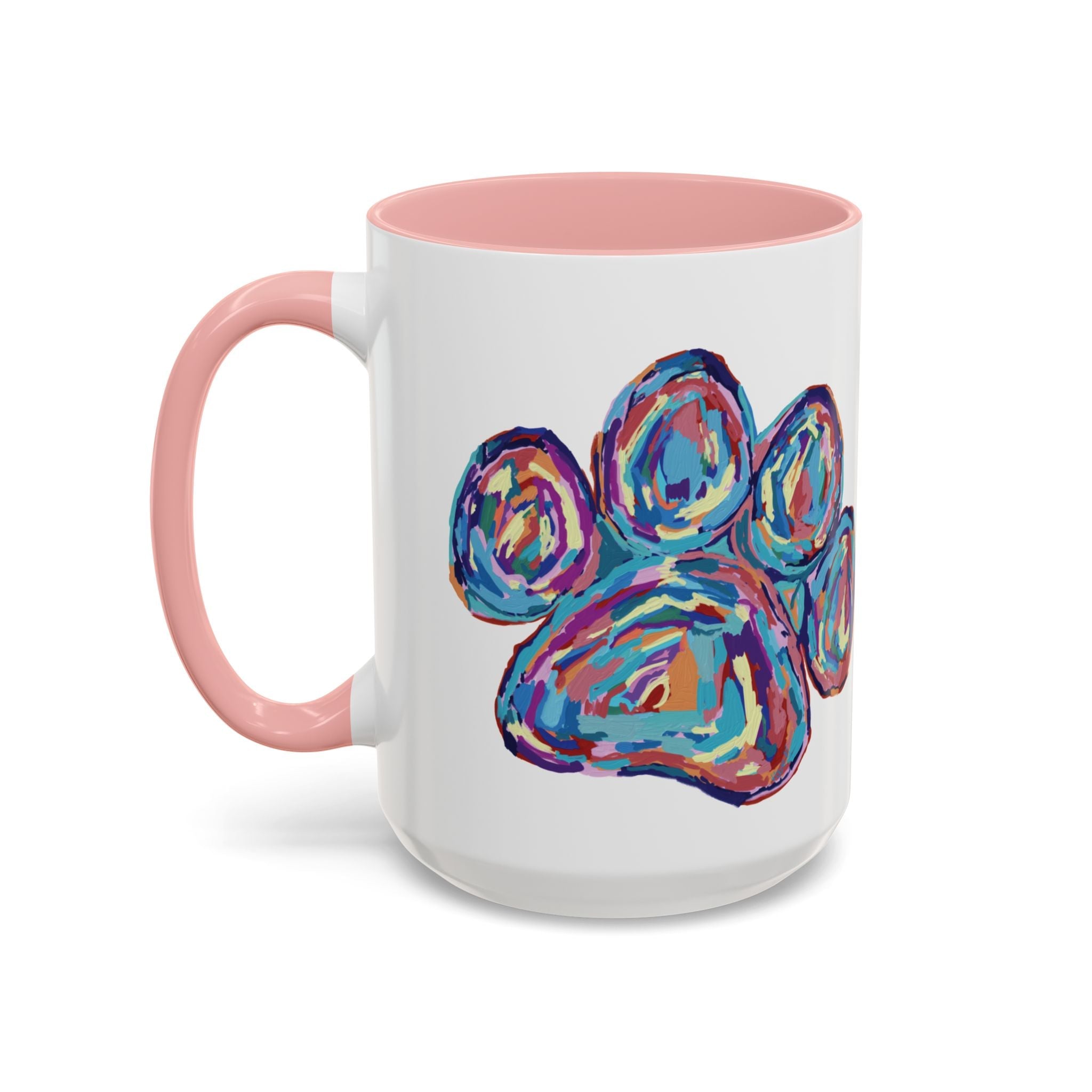 Dog Paw Print Two Tone Ceramic Coffee Mugs - Blue Cava