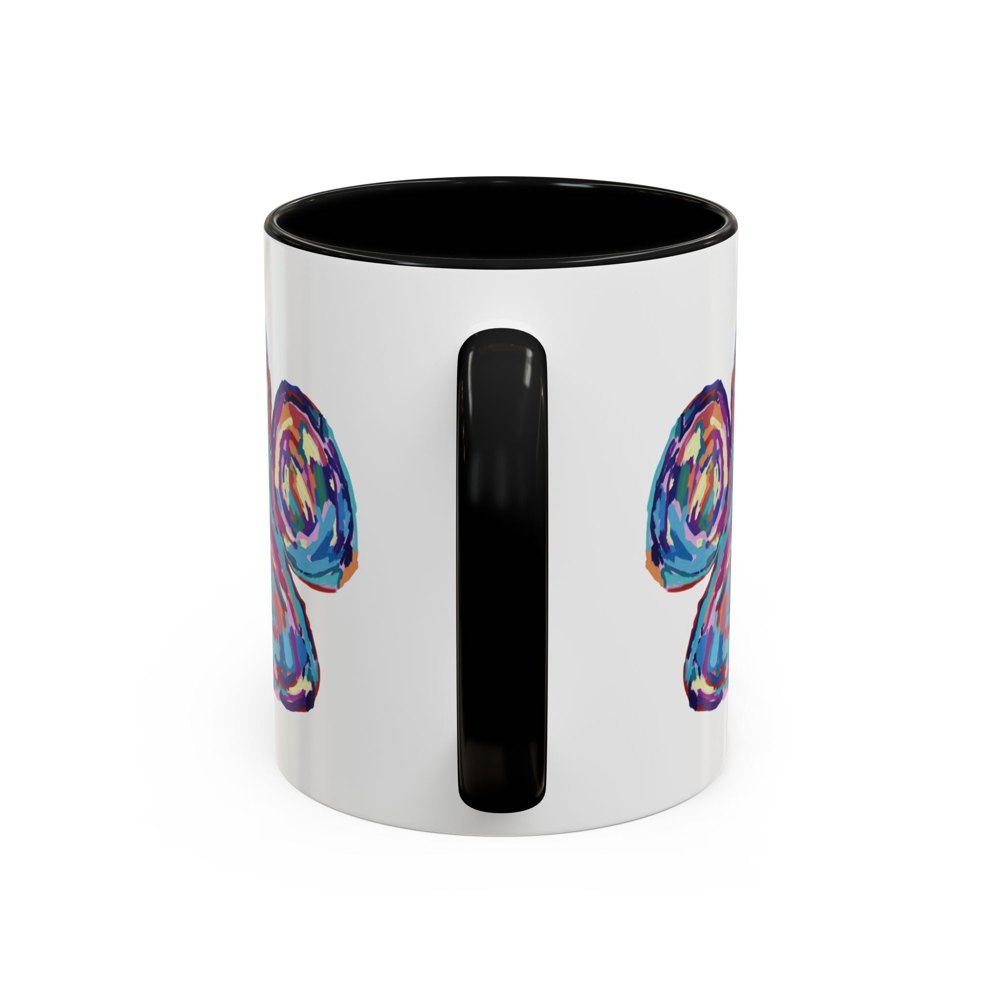 Dog Paw Print Two Tone Ceramic Coffee Mugs - Blue Cava