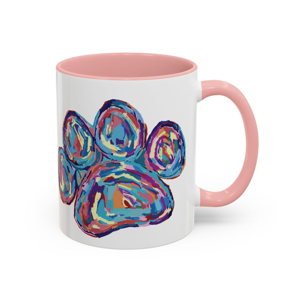 Dog Paw Print Two Tone Ceramic Coffee Mugs - Blue Cava