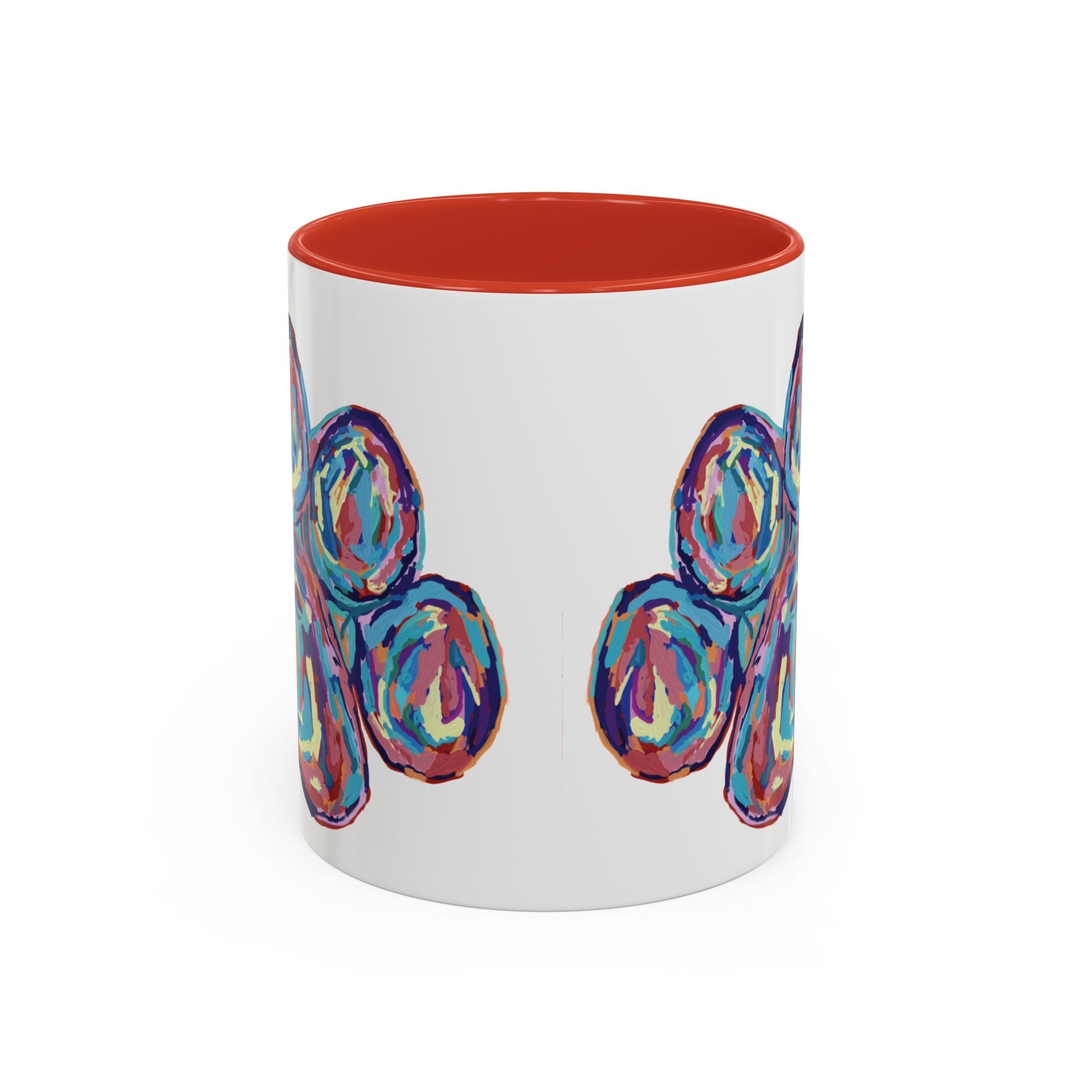 Dog Paw Print Two Tone Ceramic Coffee Mugs - Blue Cava