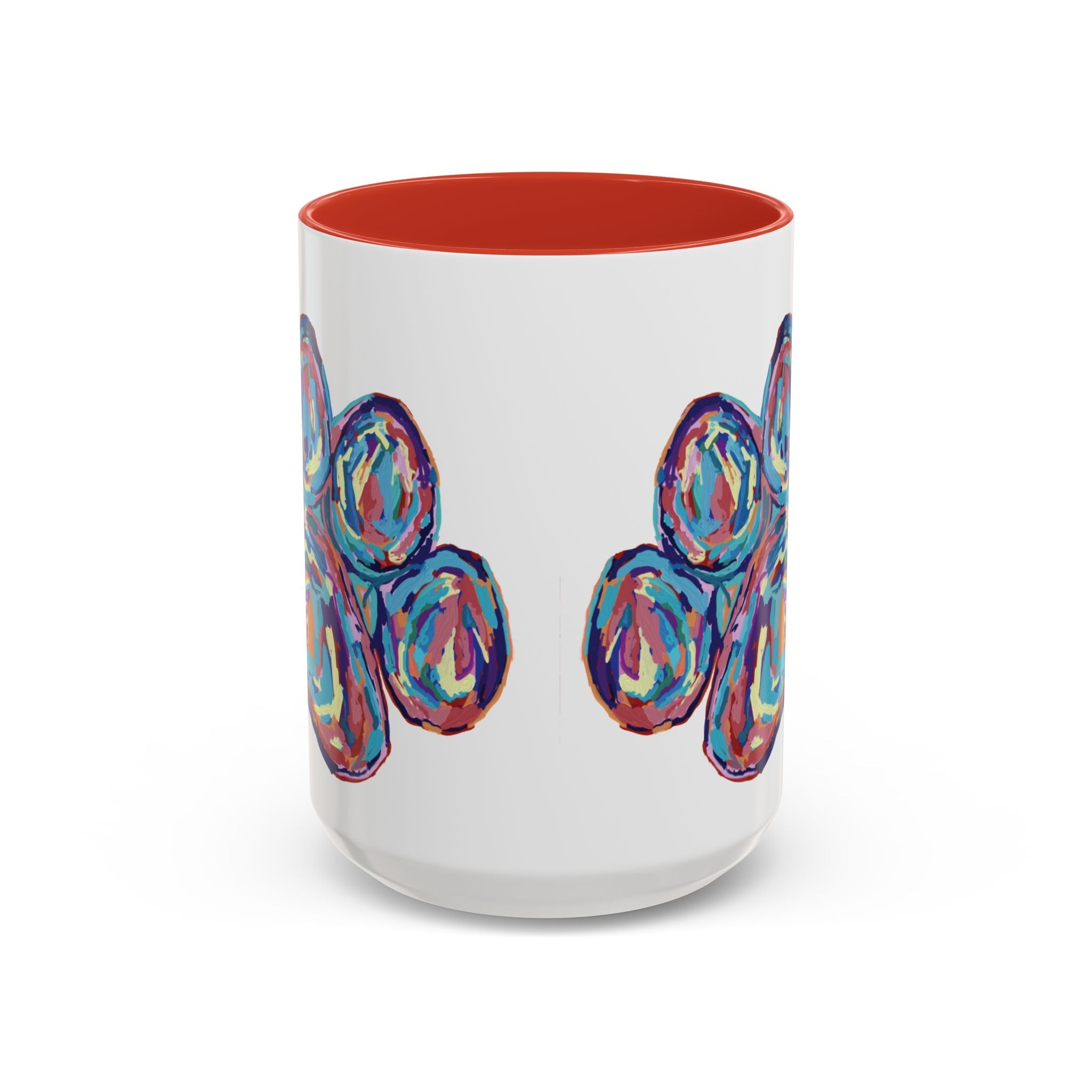 Dog Paw Print Two Tone Ceramic Coffee Mugs - Blue Cava