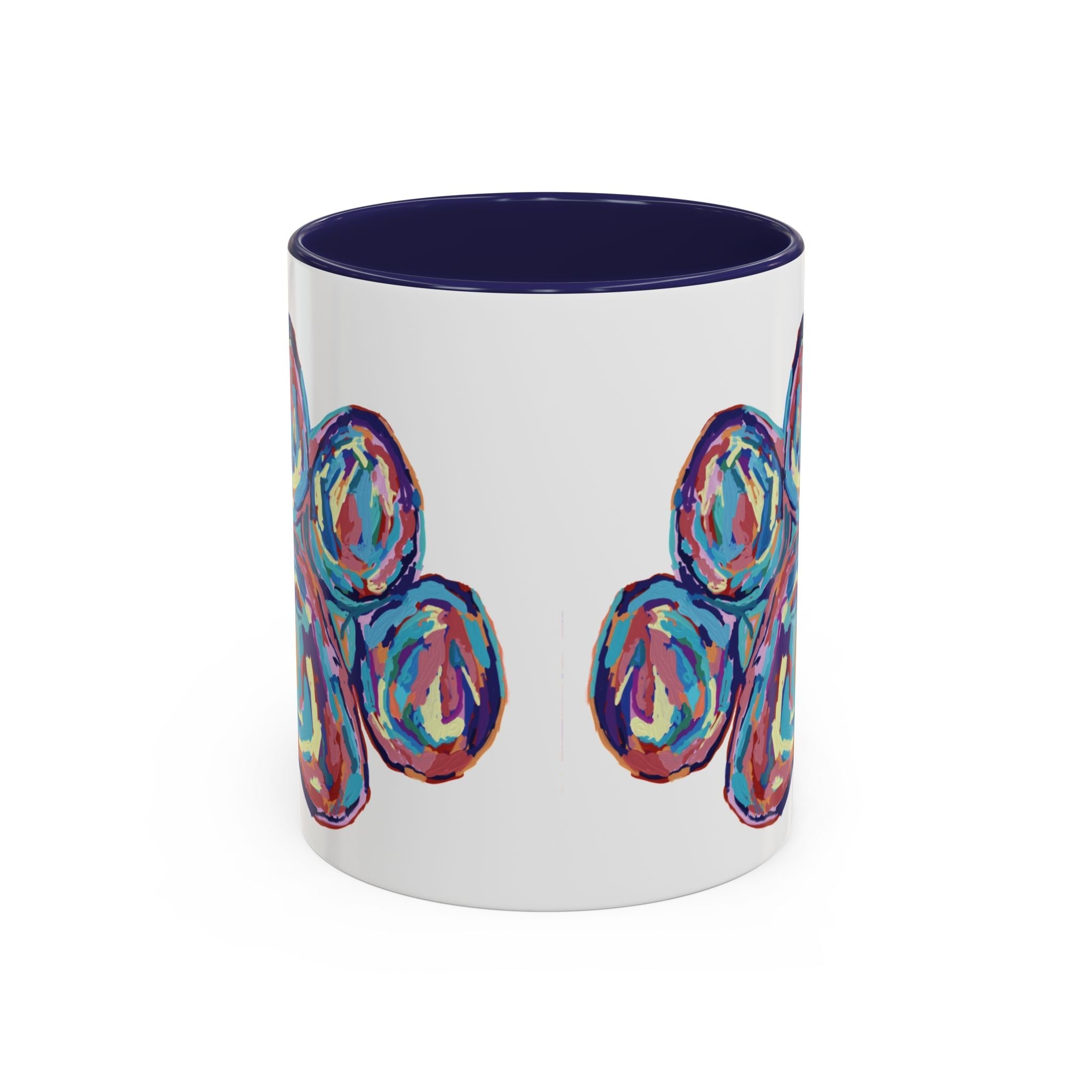 Dog Paw Print Two Tone Ceramic Coffee Mugs - Blue Cava