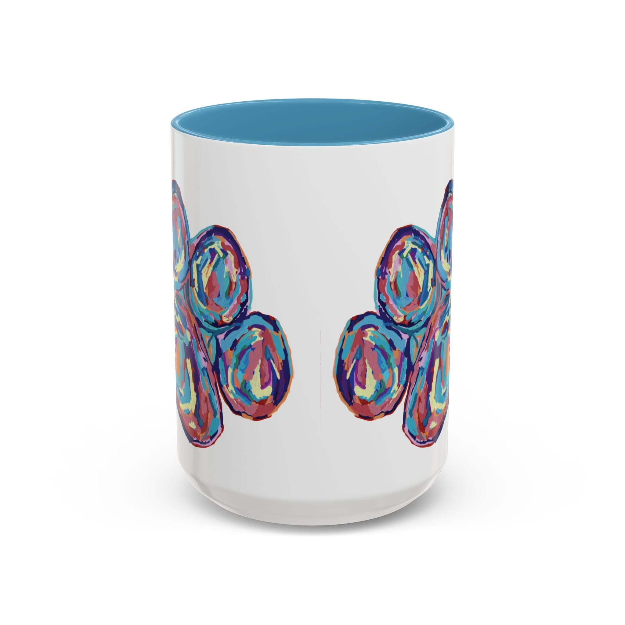 Dog Paw Print Two Tone Ceramic Coffee Mugs - Blue Cava