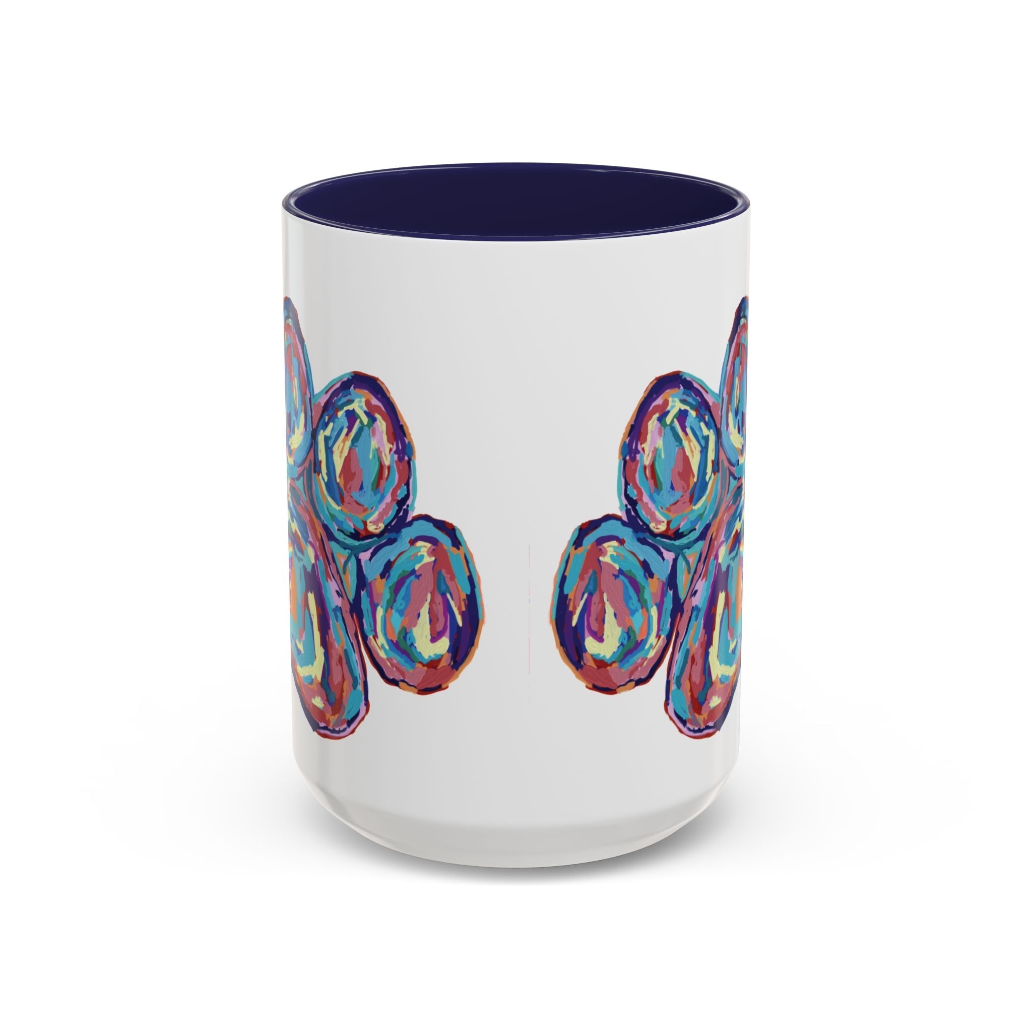 Dog Paw Print Two Tone Ceramic Coffee Mugs - Blue Cava