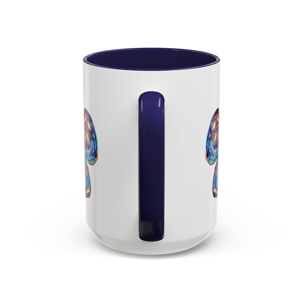 Dog Paw Print Two Tone Ceramic Coffee Mugs - Blue Cava