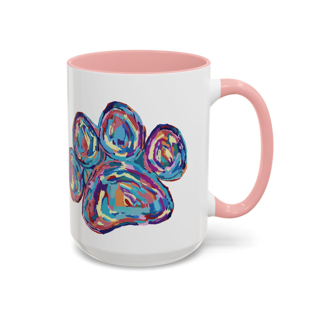 Dog Paw Print Two Tone Ceramic Coffee Mugs - Blue Cava