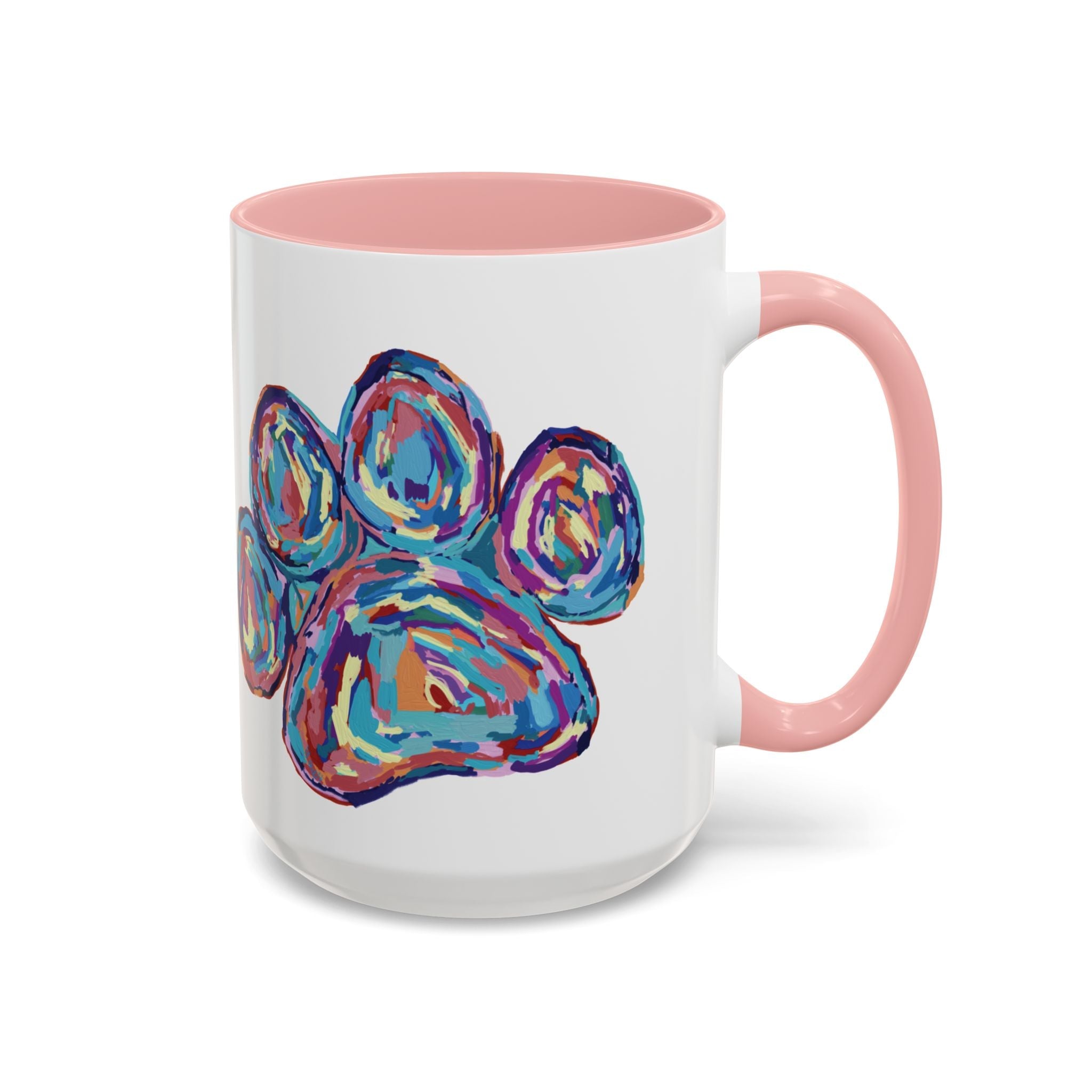 Dog Paw Print Two Tone Ceramic Coffee Mugs - Blue Cava