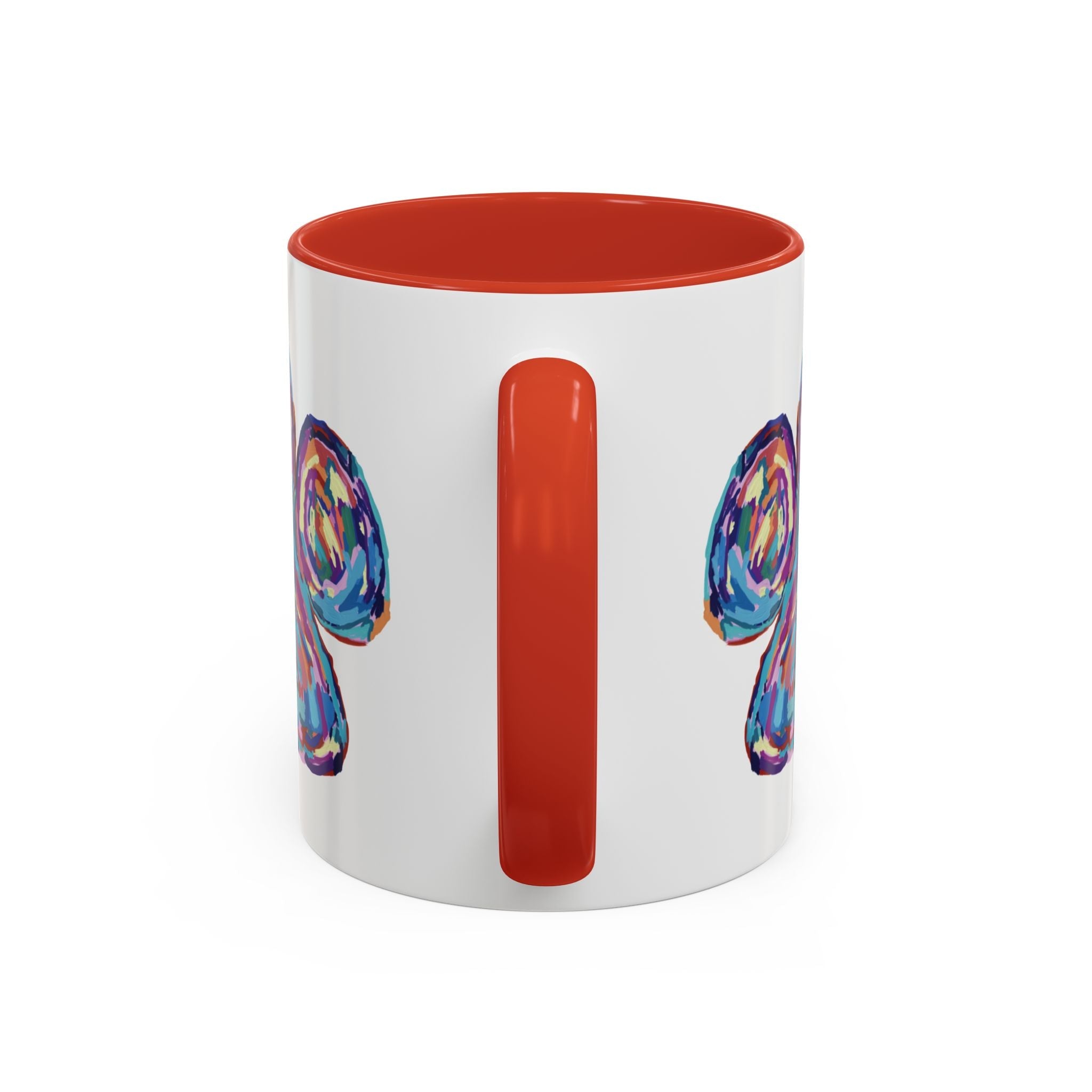 Dog Paw Print Two Tone Ceramic Coffee Mugs - Blue Cava