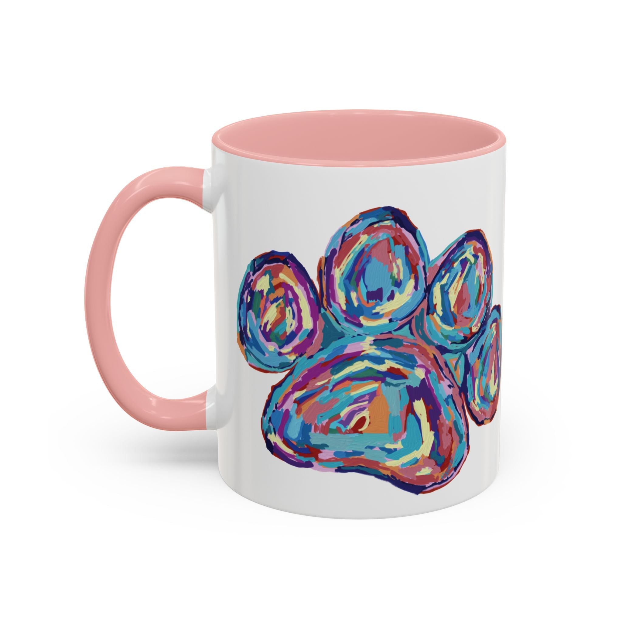 Dog Paw Print Two Tone Ceramic Coffee Mugs - Blue Cava