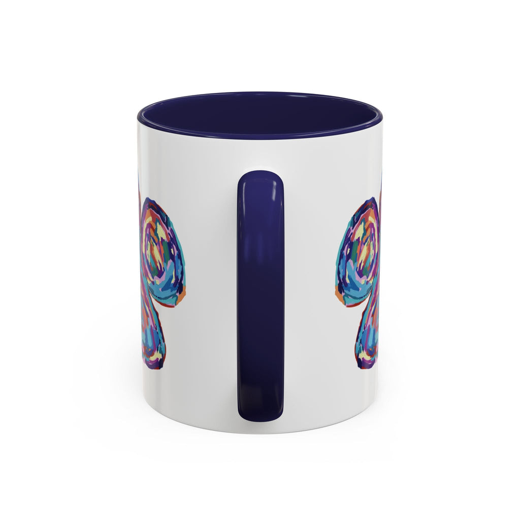 Dog Paw Print Two Tone Ceramic Coffee Mugs - Blue Cava