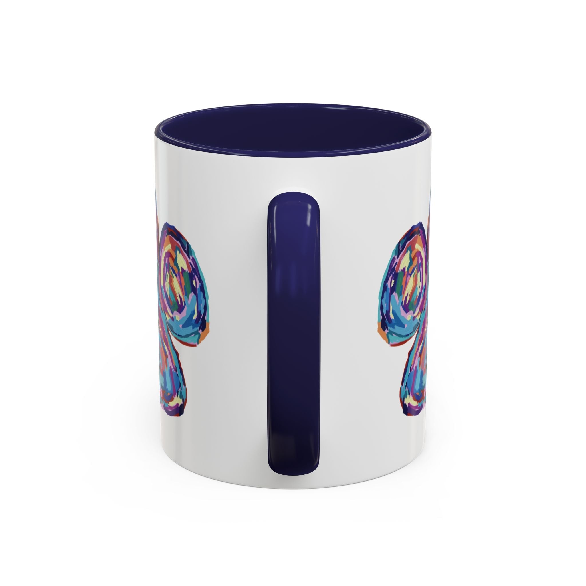 Dog Paw Print Two Tone Ceramic Coffee Mugs - Blue Cava
