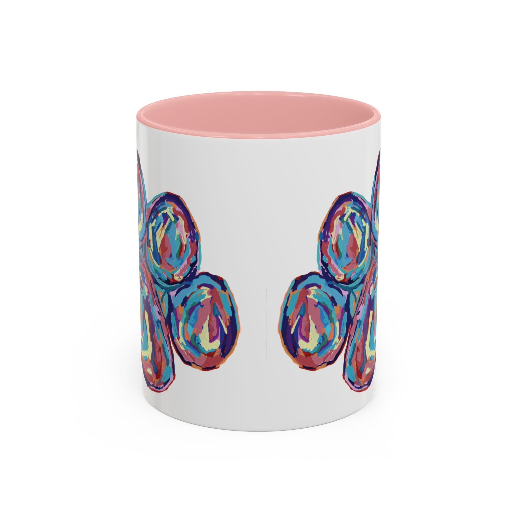 Dog Paw Print Two Tone Ceramic Coffee Mugs - Blue Cava
