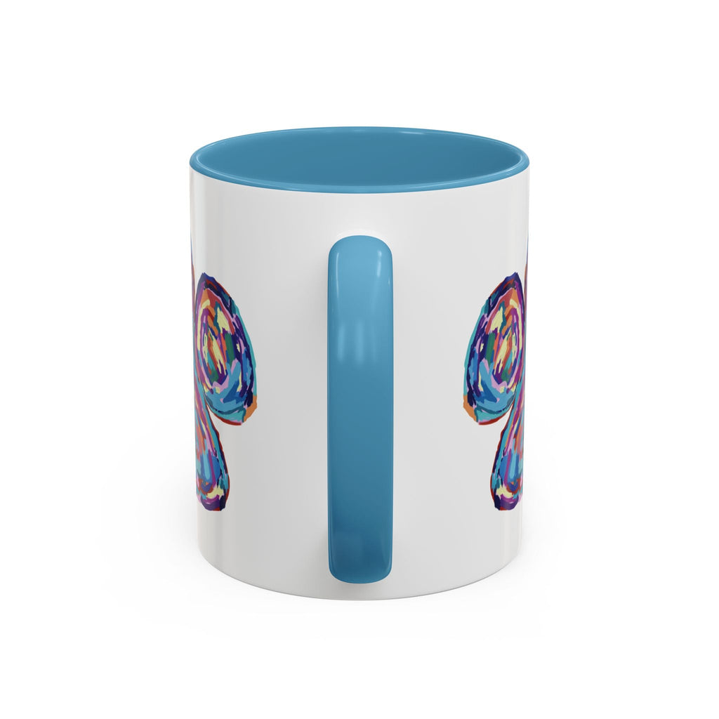 Dog Paw Print Two Tone Ceramic Coffee Mugs - Blue Cava
