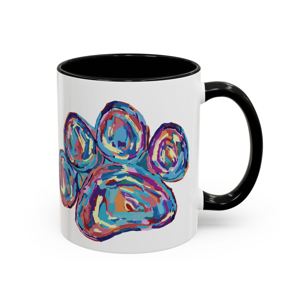 Dog Paw Print Two Tone Ceramic Coffee Mugs - Blue Cava