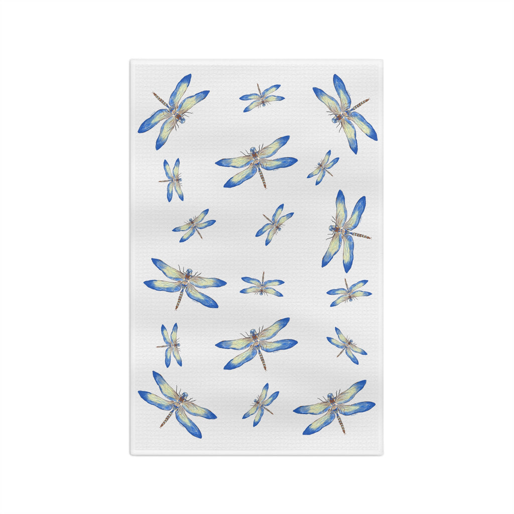 Dragonflies Microfiber Waffle Kitchen Towel - Blue Cava