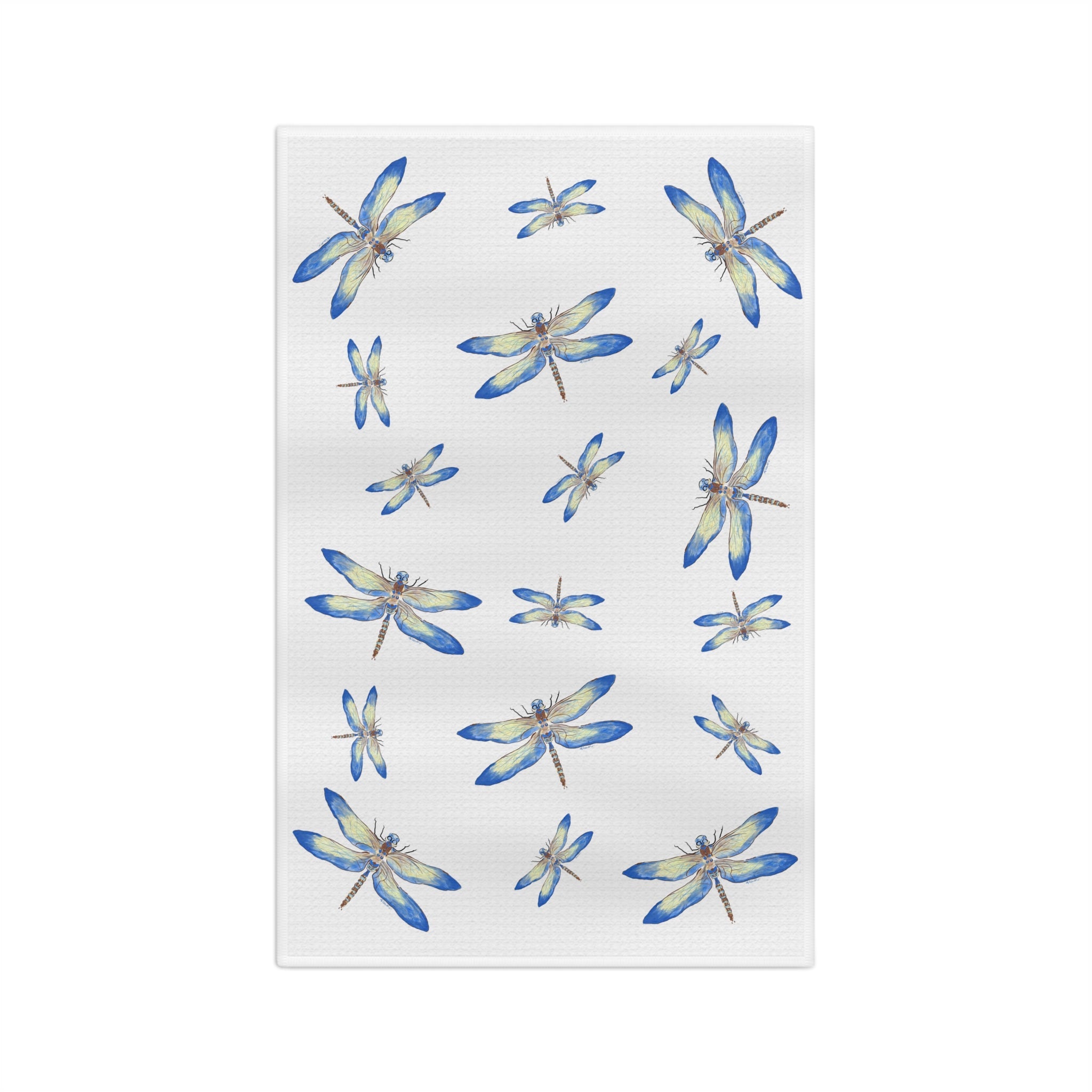 Dragonflies Microfiber Waffle Kitchen Towel - Blue Cava