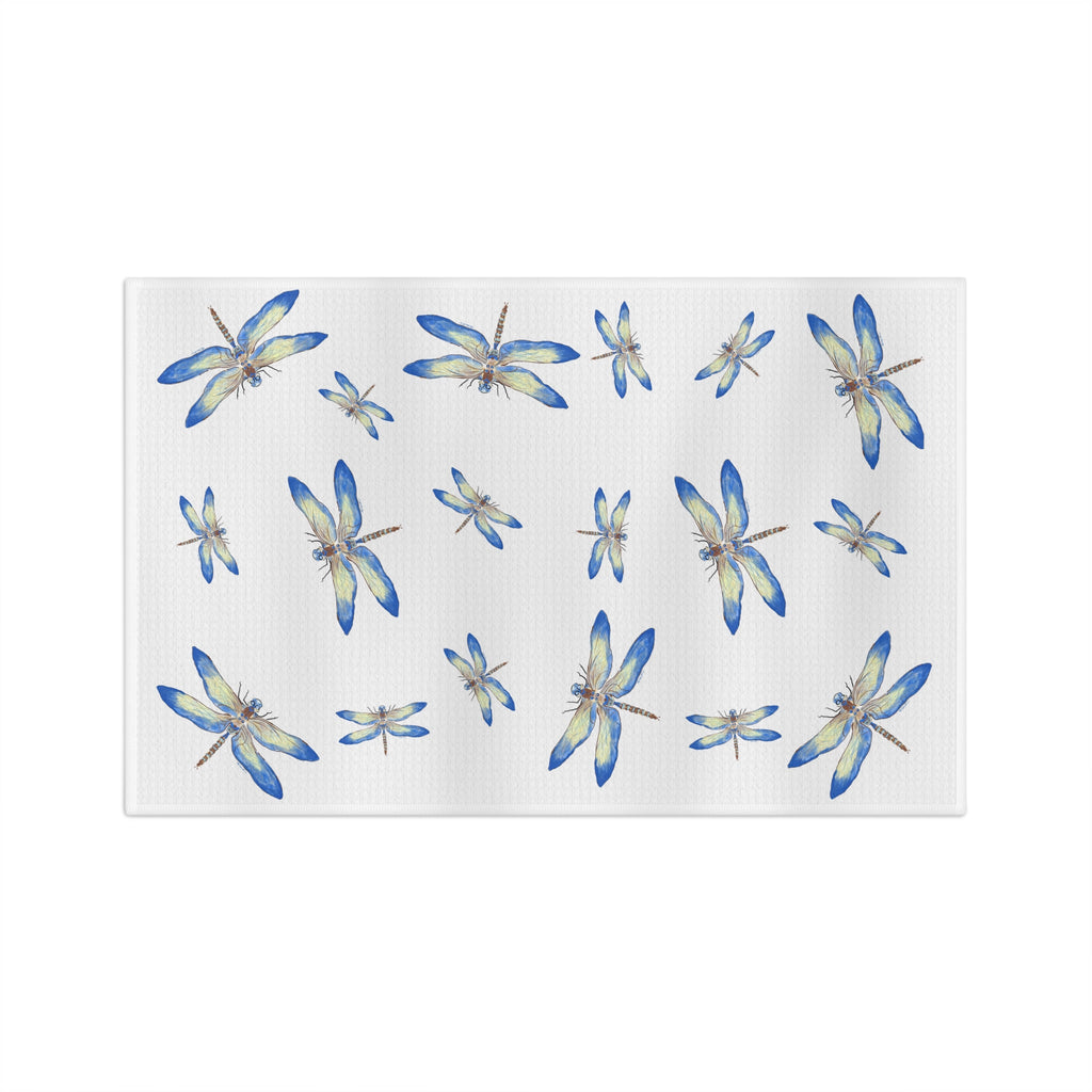 Dragonflies Microfiber Waffle Kitchen Towel - Blue Cava