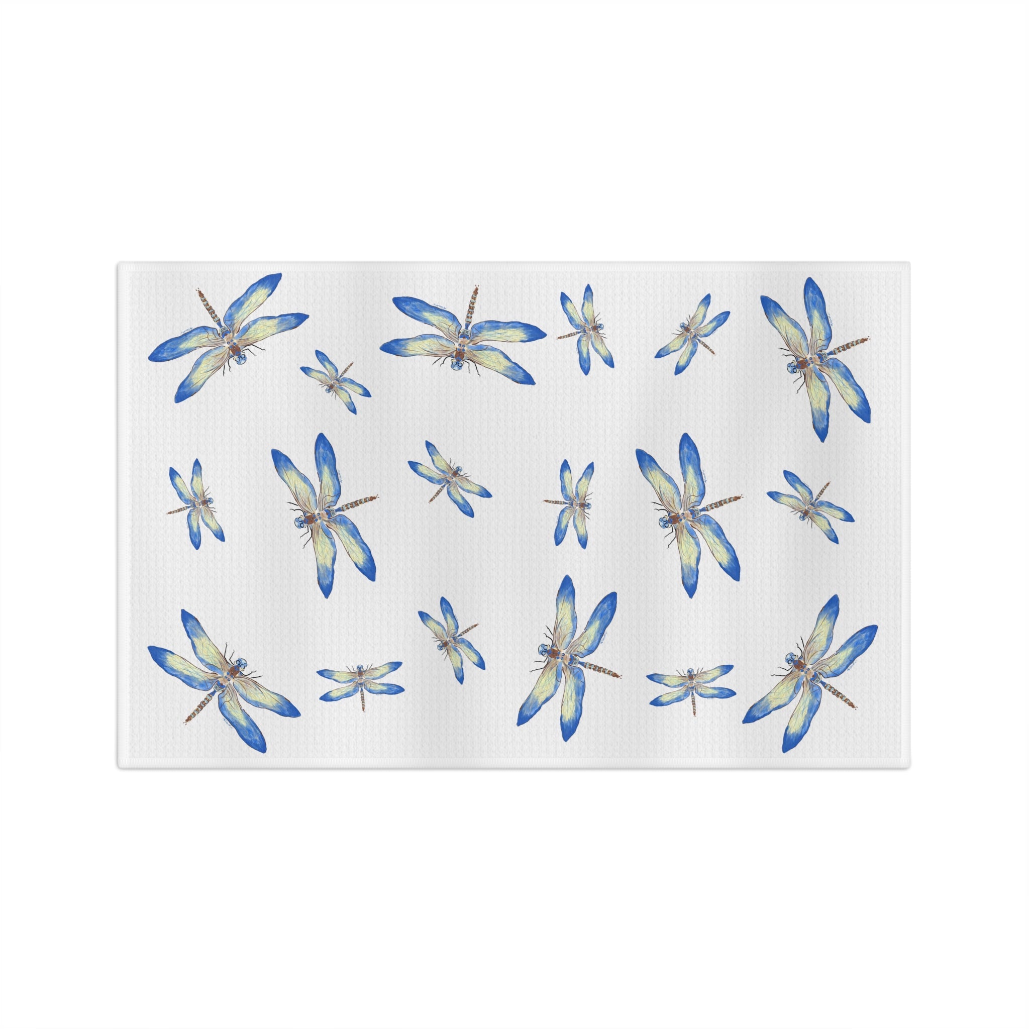 Dragonflies Microfiber Waffle Kitchen Towel - Blue Cava