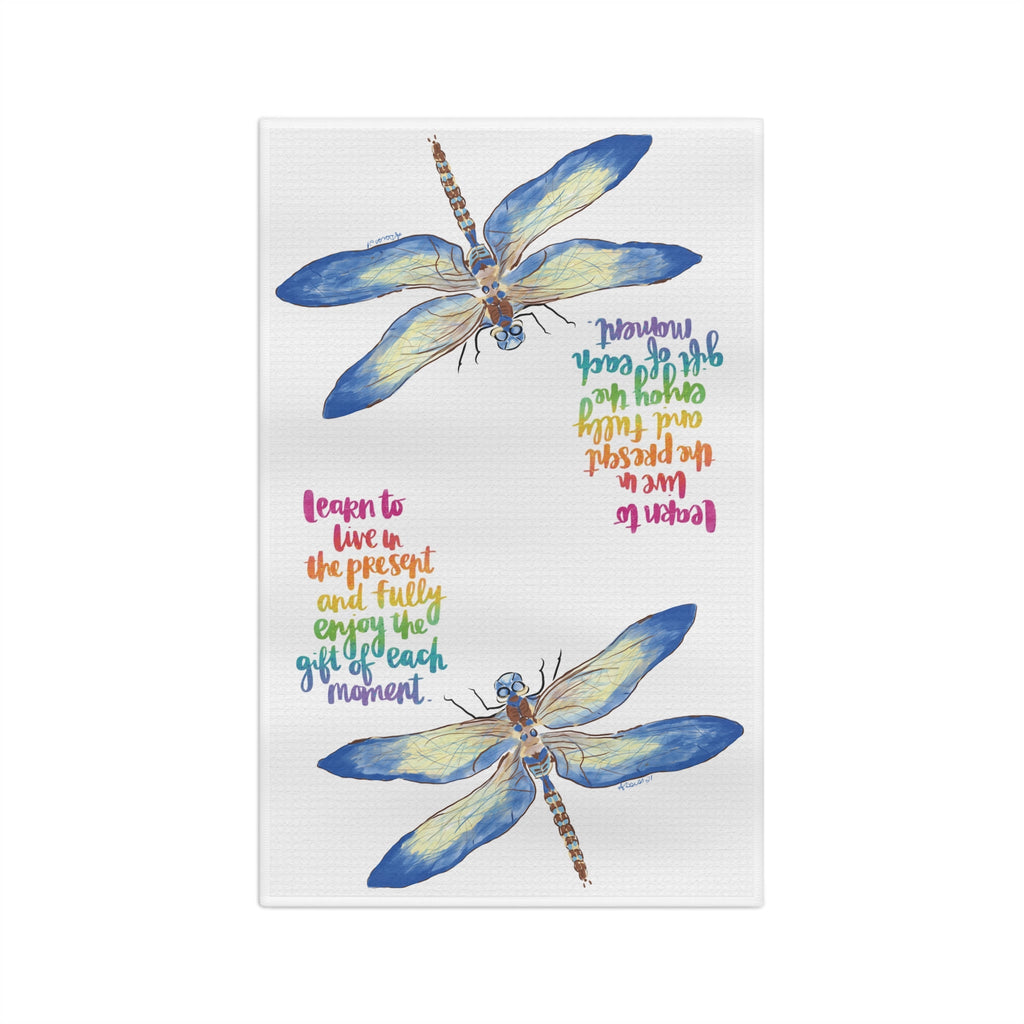 Dragonfly Microfiber Waffle Kitchen Towel - Blue Cava