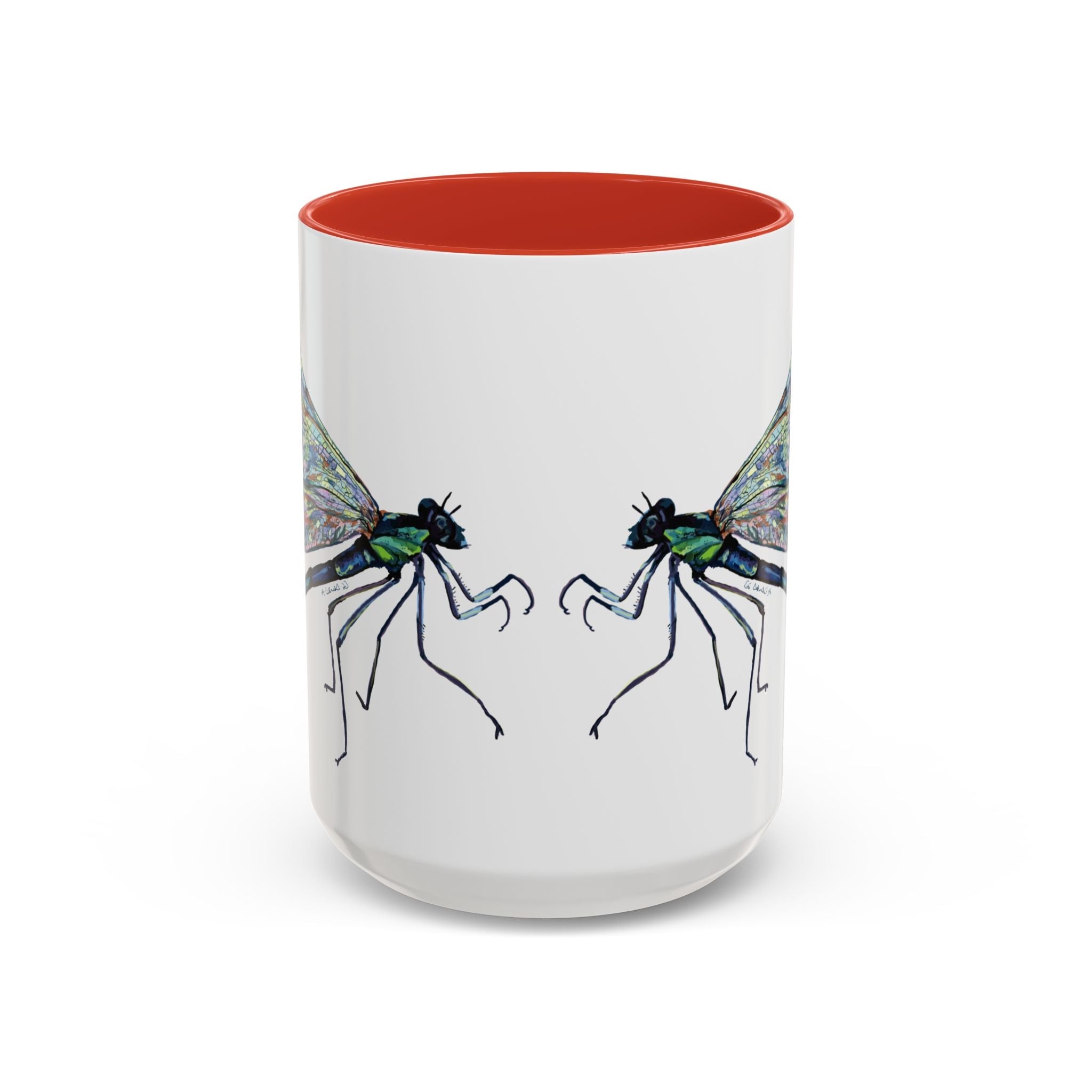 Dragonfly Two Tone Ceramic Coffee Mugs - Blue Cava