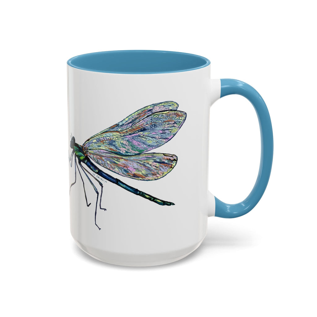 Dragonfly Two Tone Ceramic Coffee Mugs - Blue Cava