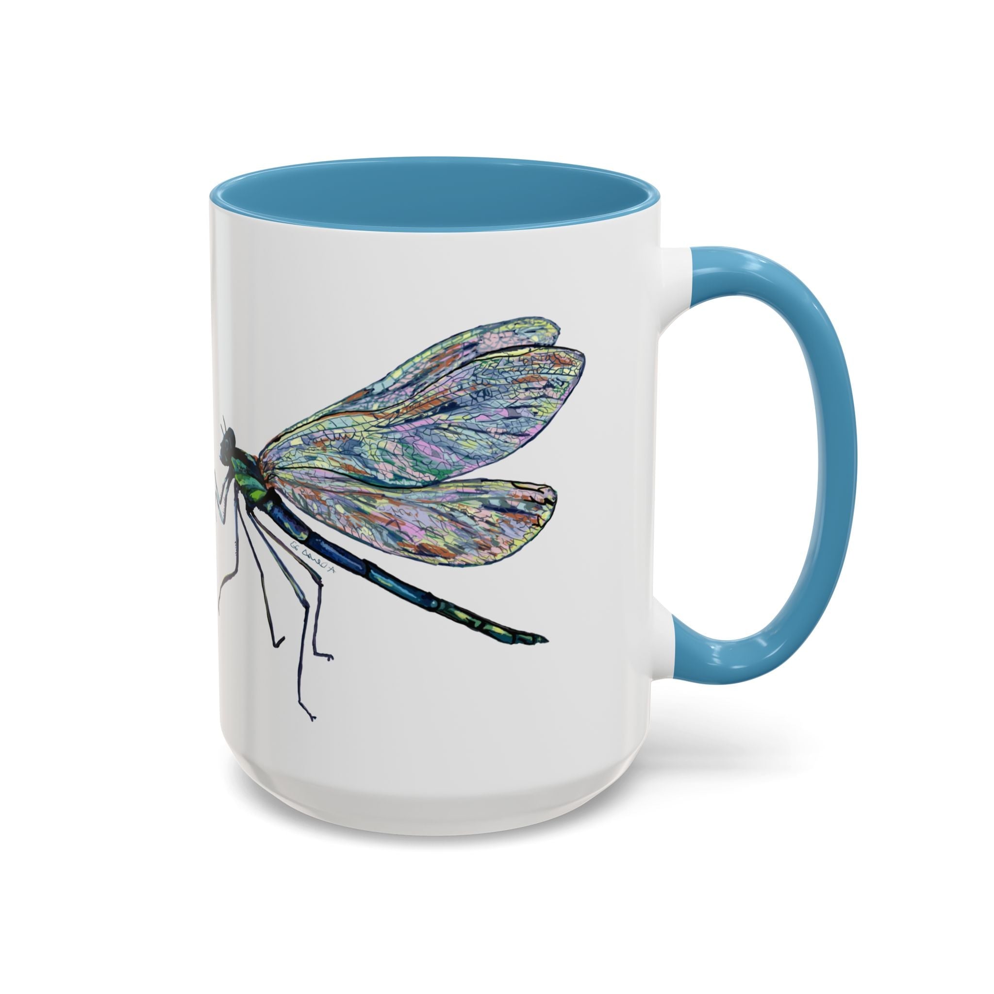 Dragonfly Two Tone Ceramic Coffee Mugs - Blue Cava