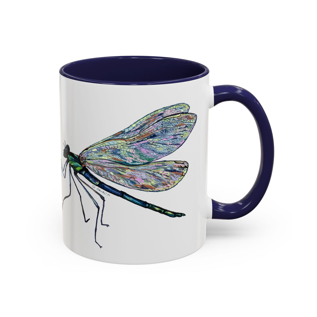 Dragonfly Two Tone Ceramic Coffee Mugs - Blue Cava