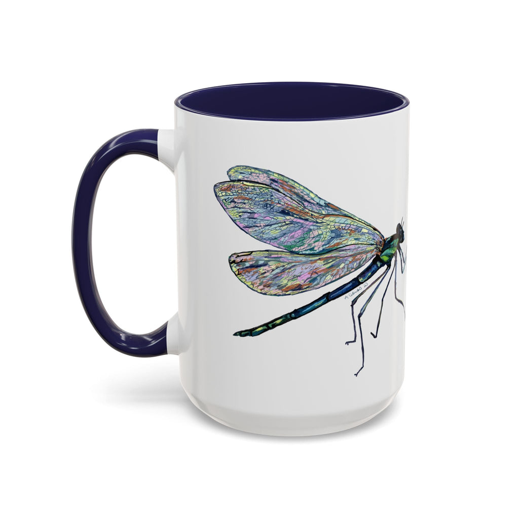 Dragonfly Two Tone Ceramic Coffee Mugs - Blue Cava