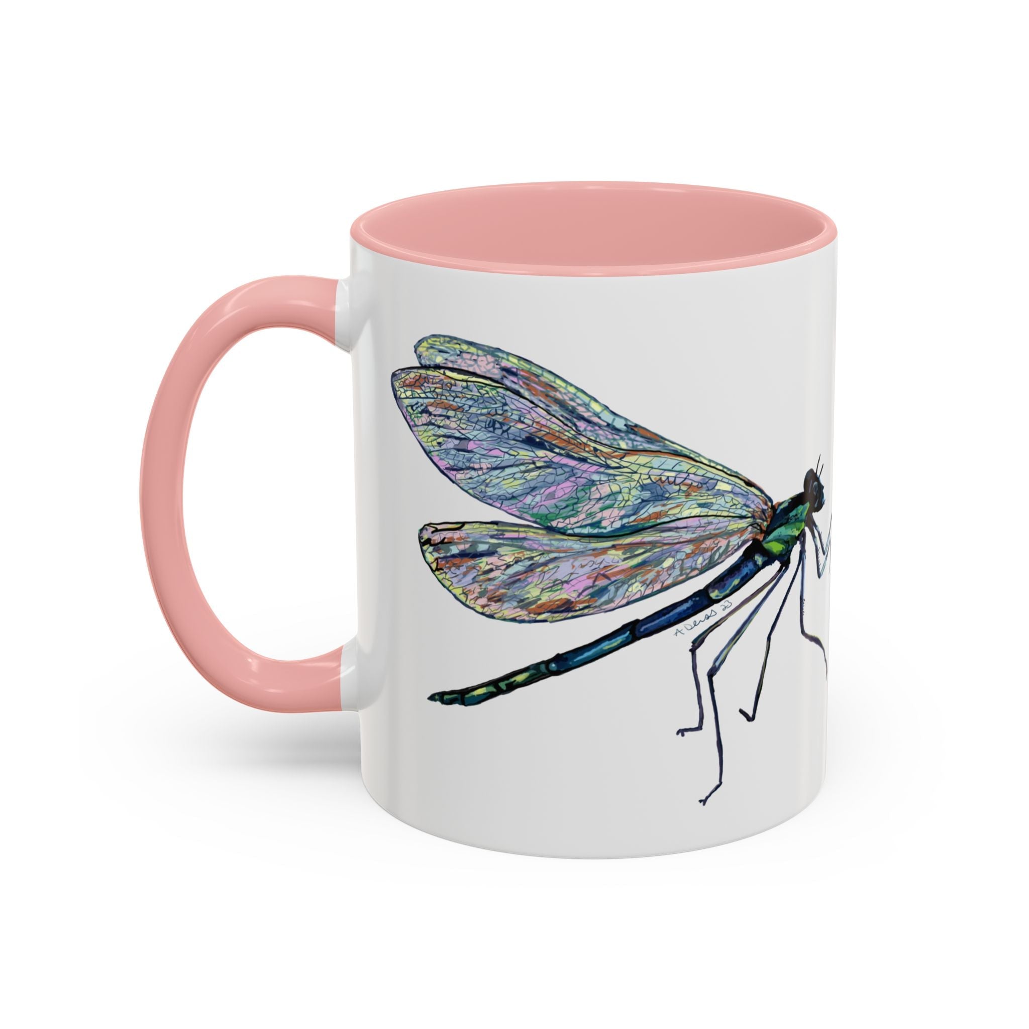 Dragonfly Two Tone Ceramic Coffee Mugs - Blue Cava