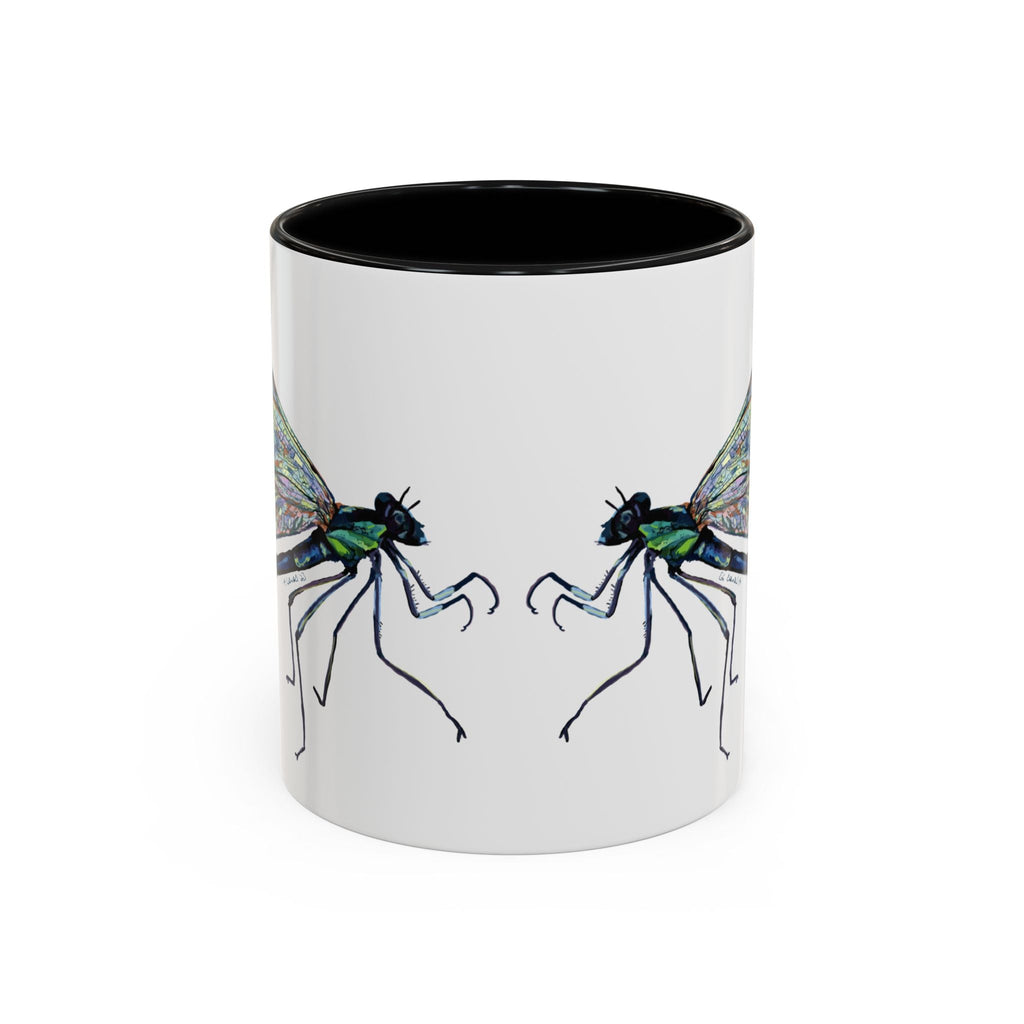Dragonfly Two Tone Ceramic Coffee Mugs - Blue Cava