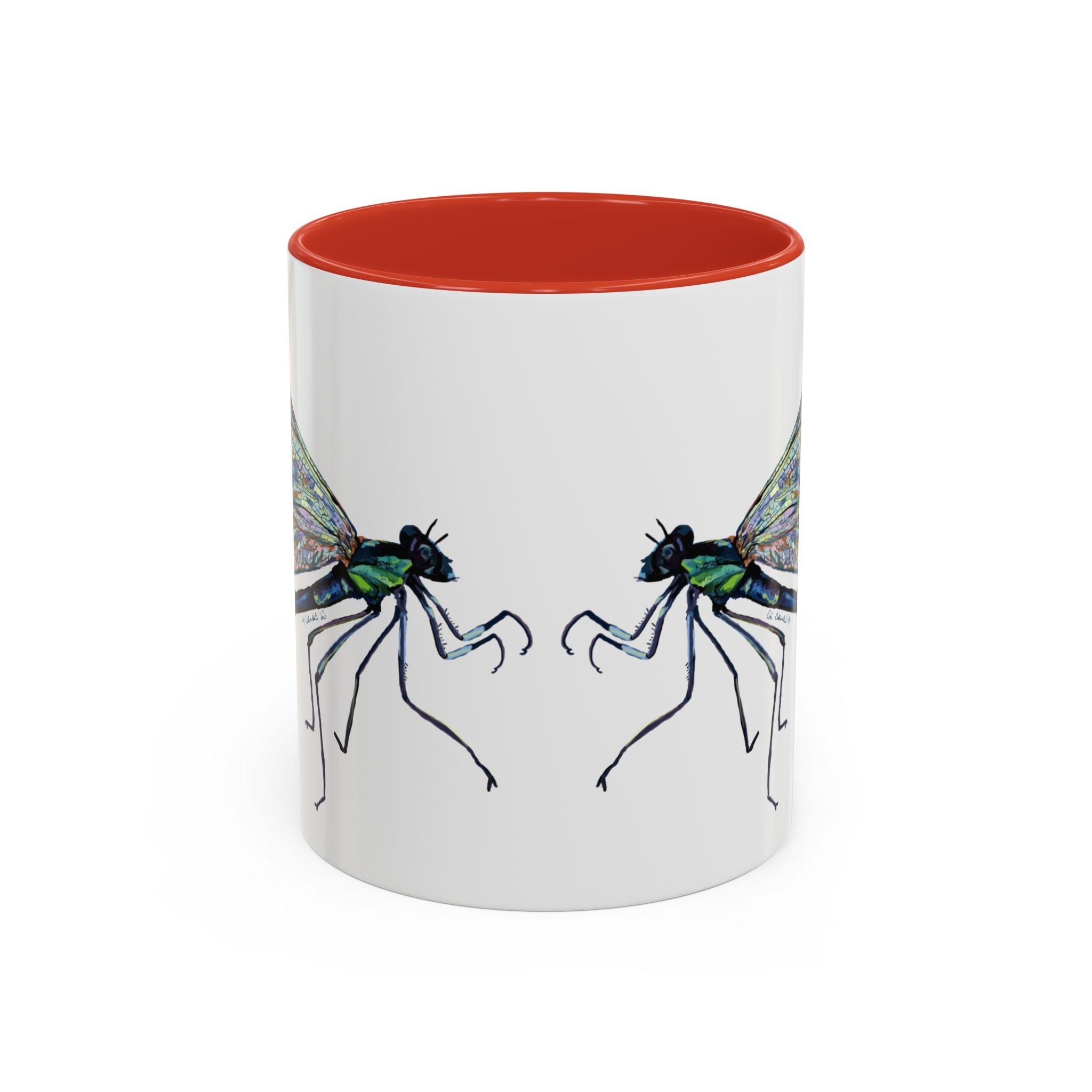 Dragonfly Two Tone Ceramic Coffee Mugs - Blue Cava